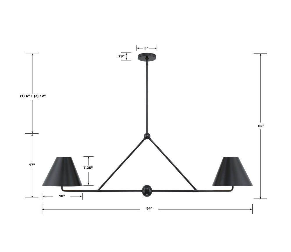 Crystorama XAVIER XAV-B9307-MK Chandelier Modern - Matte Black