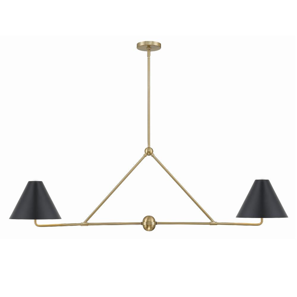 Xavier 4 Light Vibrant Gold Linear Chandelier