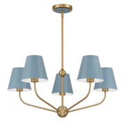 Crystorama Xavier XAV-B9315-VG-BL – 28 Inch – 5 Light – Chandelier – Vibrant Gold – Damp Rated