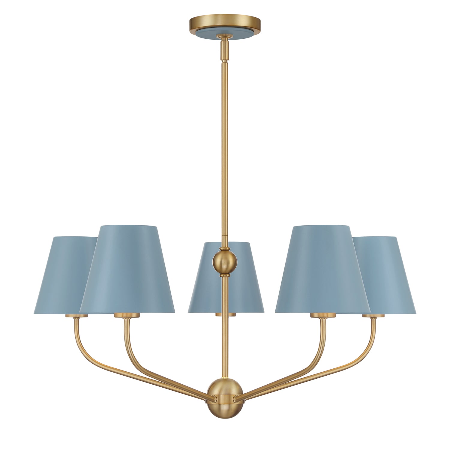 Crystorama Xavier XAV-B9315-VG-BL – 28 Inch – 5 Light – Chandelier – Vibrant Gold – Damp Rated