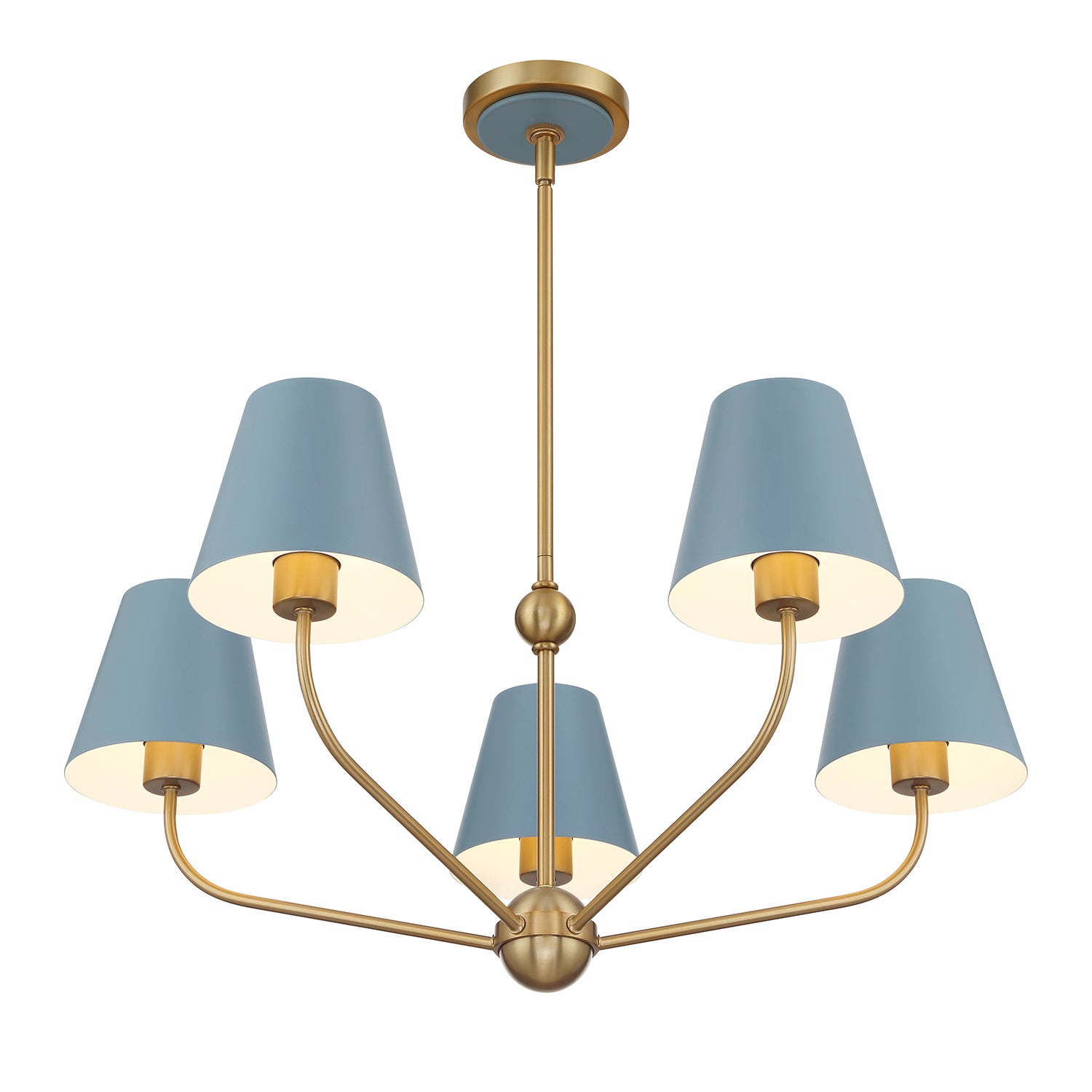 Crystorama Xavier XAV-B9315-VG-BL – 28 Inch – 5 Light – Chandelier – Vibrant Gold – Damp Rated