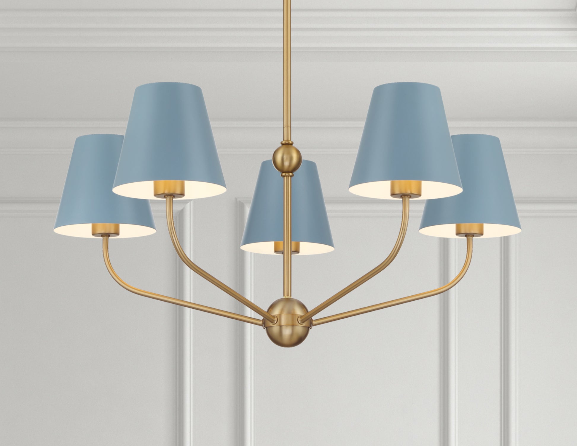 Crystorama Xavier XAV-B9315-VG-BL – 28 Inch – 5 Light – Chandelier – Vibrant Gold – Damp Rated