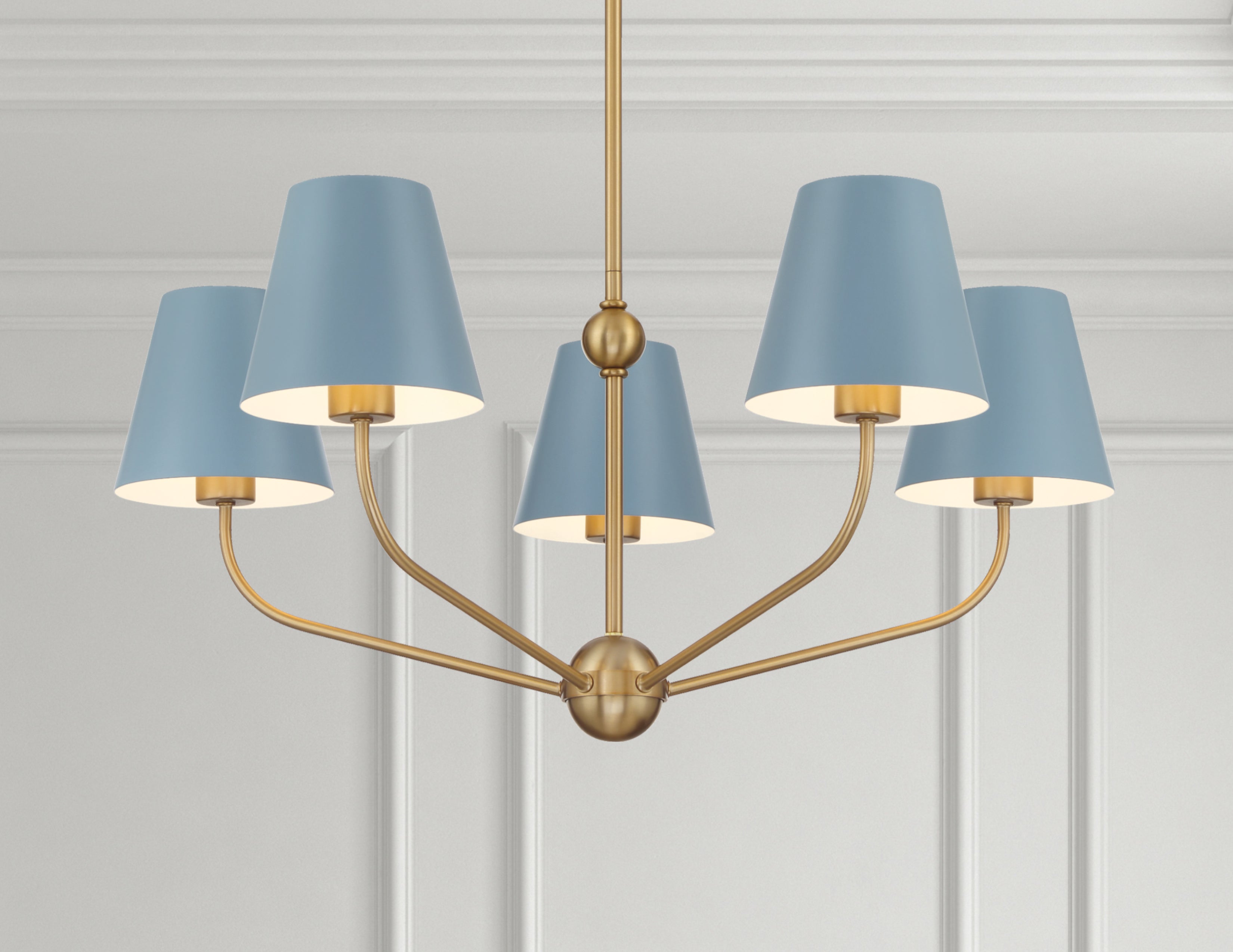 Crystorama Xavier XAV-B9315-VG-BL – 28 Inch – 5 Light – Chandelier – Vibrant Gold – Damp Rated