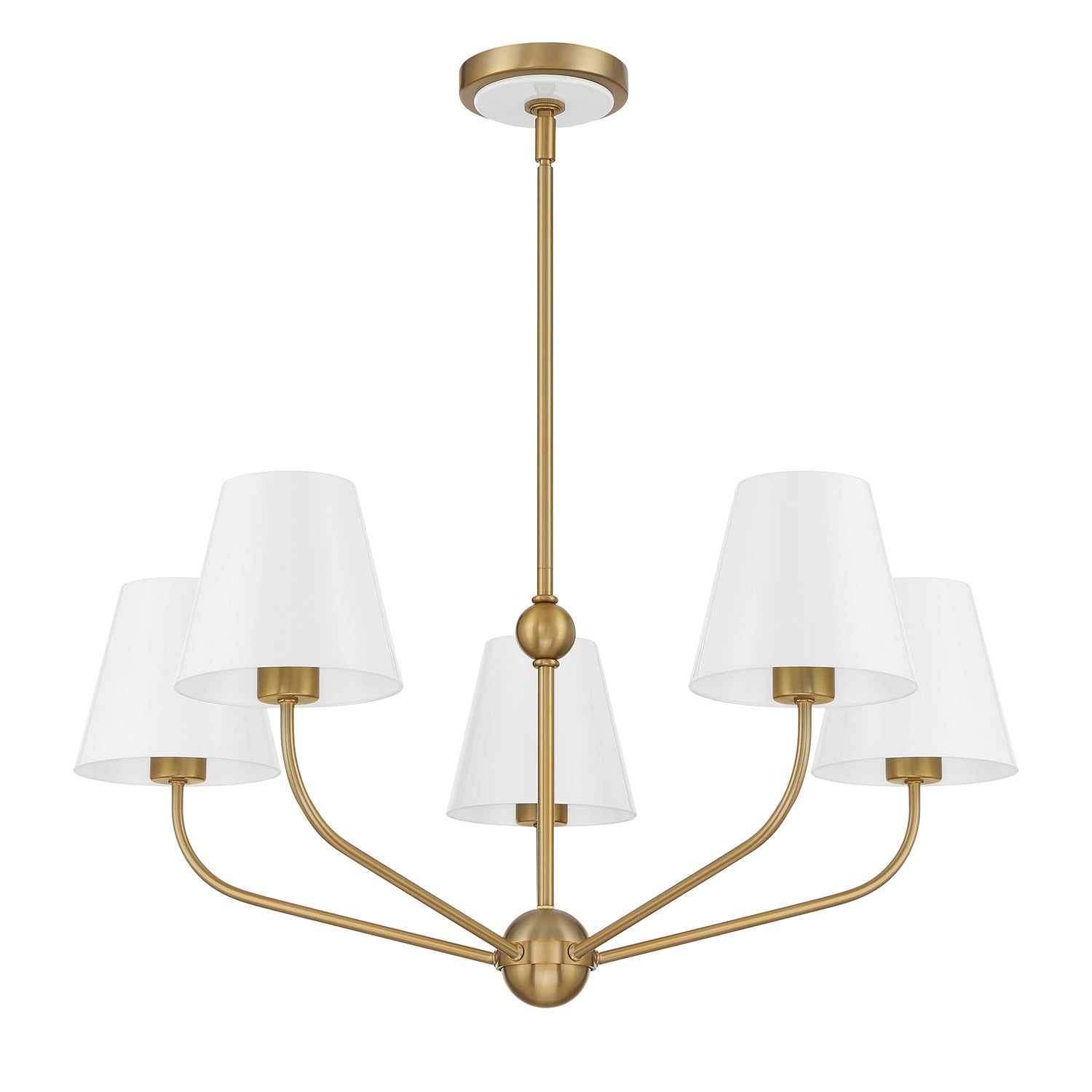 Crystorama Xavier XAV-B9315-VG-WH – 28 Inch – 5 Light – Chandelier – Vibrant Gold – Damp Rated