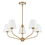 Crystorama Xavier XAV-B9315-VG-WH – 28 Inch – 5 Light – Chandelier – Vibrant Gold – Damp Rated