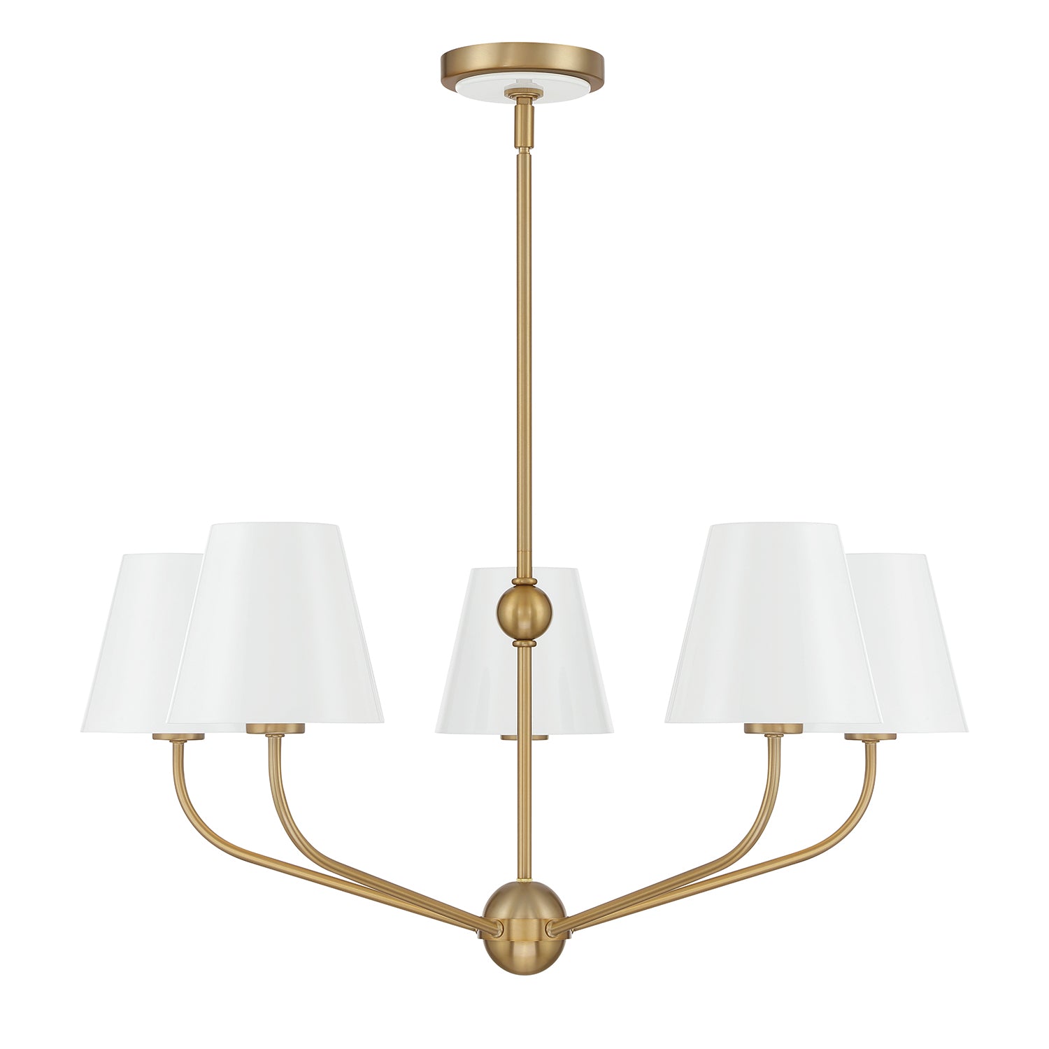 Crystorama Xavier XAV-B9315-VG-WH – 28 Inch – 5 Light – Chandelier – Vibrant Gold – Damp Rated