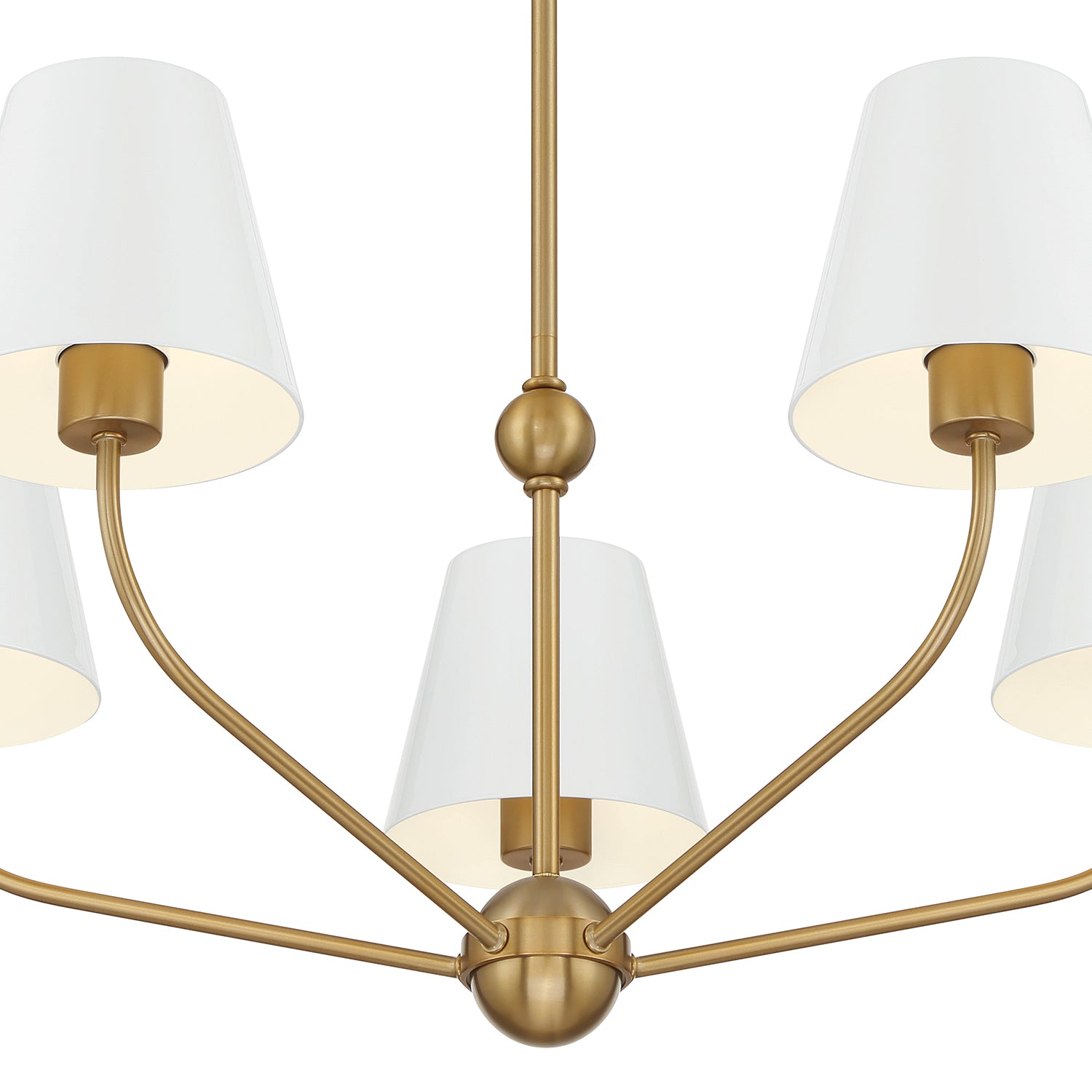 Crystorama Xavier XAV-B9315-VG-WH – 28 Inch – 5 Light – Chandelier – Vibrant Gold – Damp Rated