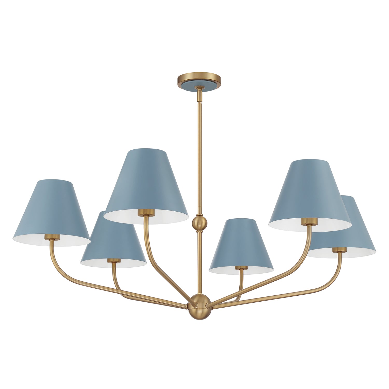 Crystorama Xavier XAV-B9316-VG-BL – 40 Inch – 6 Light – Chandelier – Vibrant Gold – Damp Rated