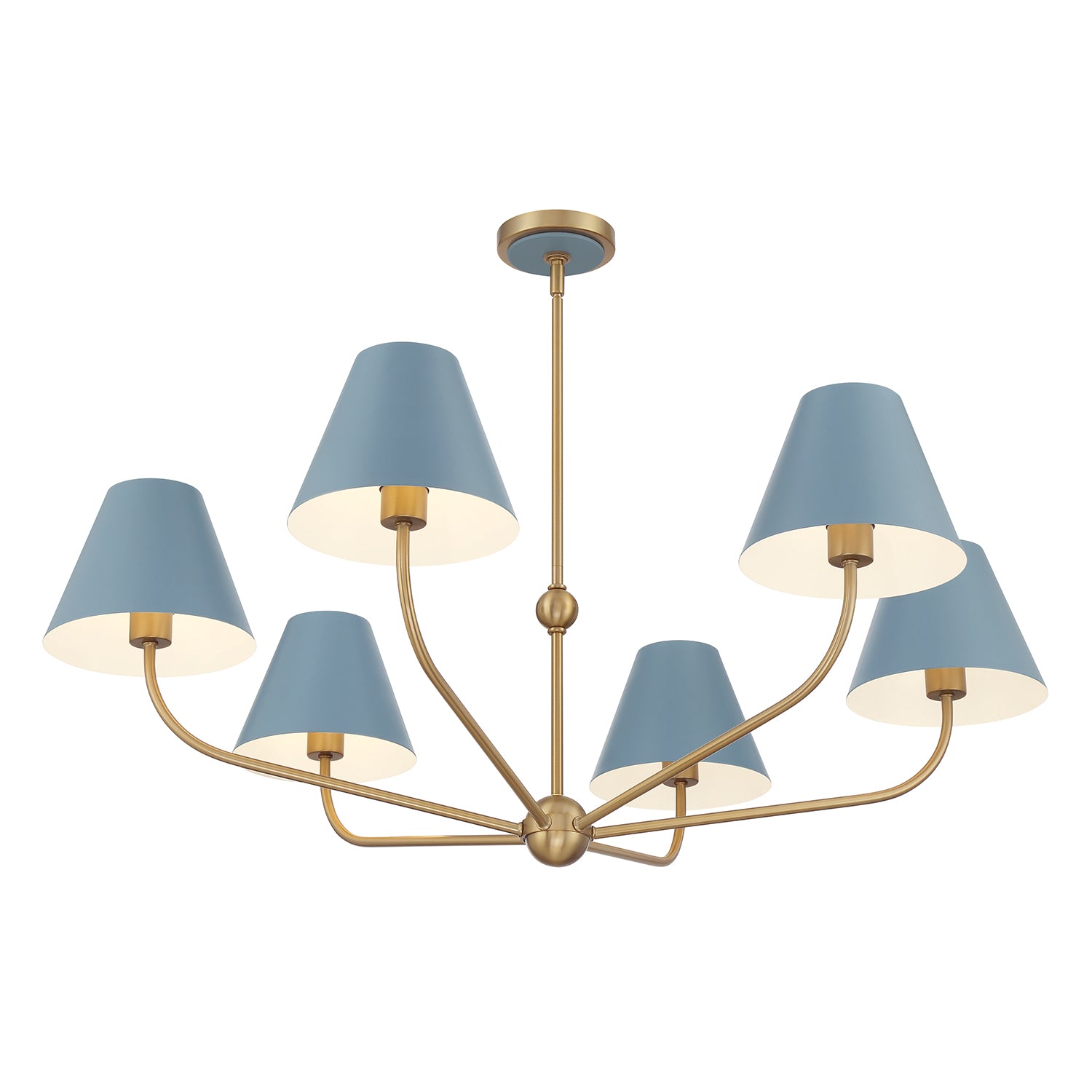 Crystorama Xavier XAV-B9316-VG-BL – 40 Inch – 6 Light – Chandelier – Vibrant Gold – Damp Rated