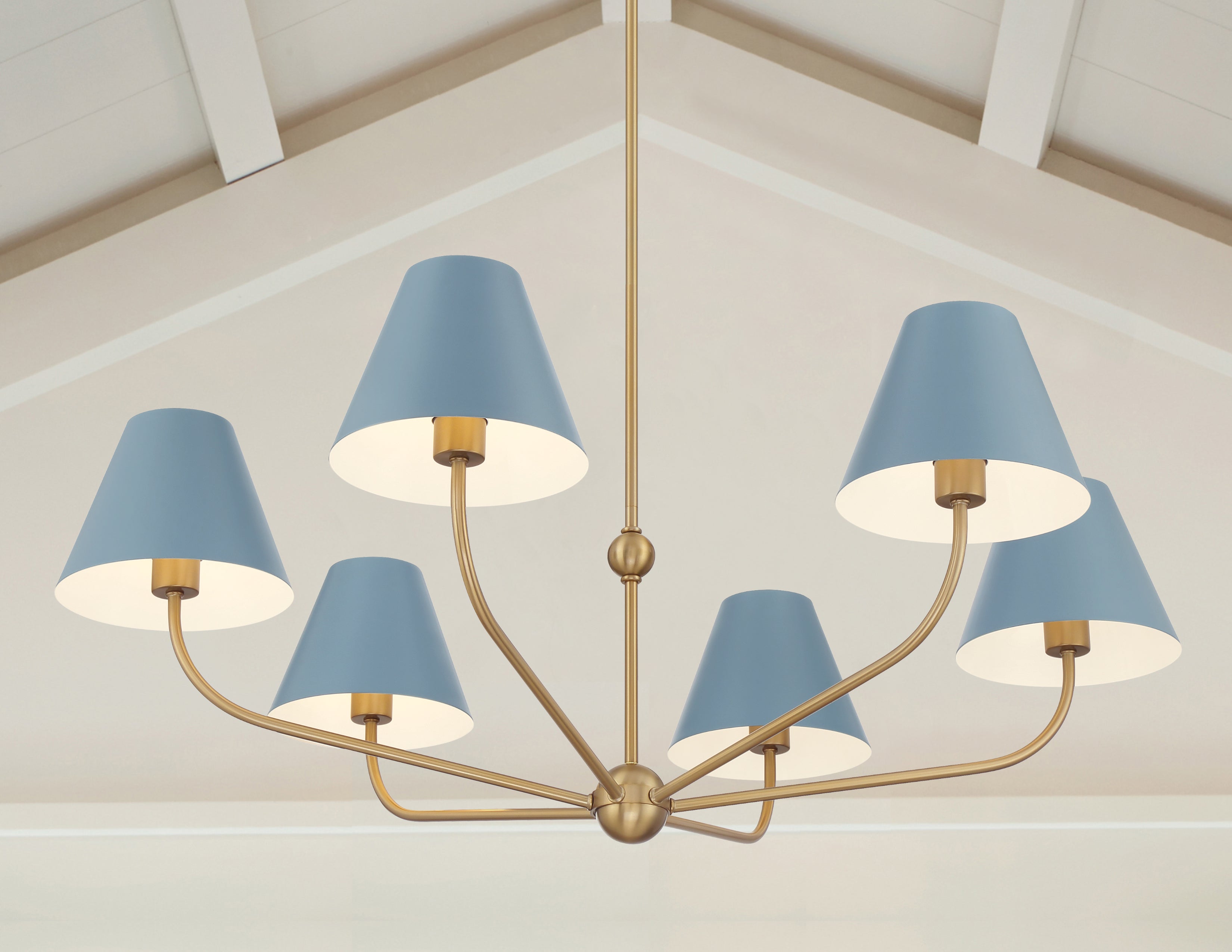 Crystorama Xavier XAV-B9316-VG-BL – 40 Inch – 6 Light – Chandelier – Vibrant Gold – Damp Rated