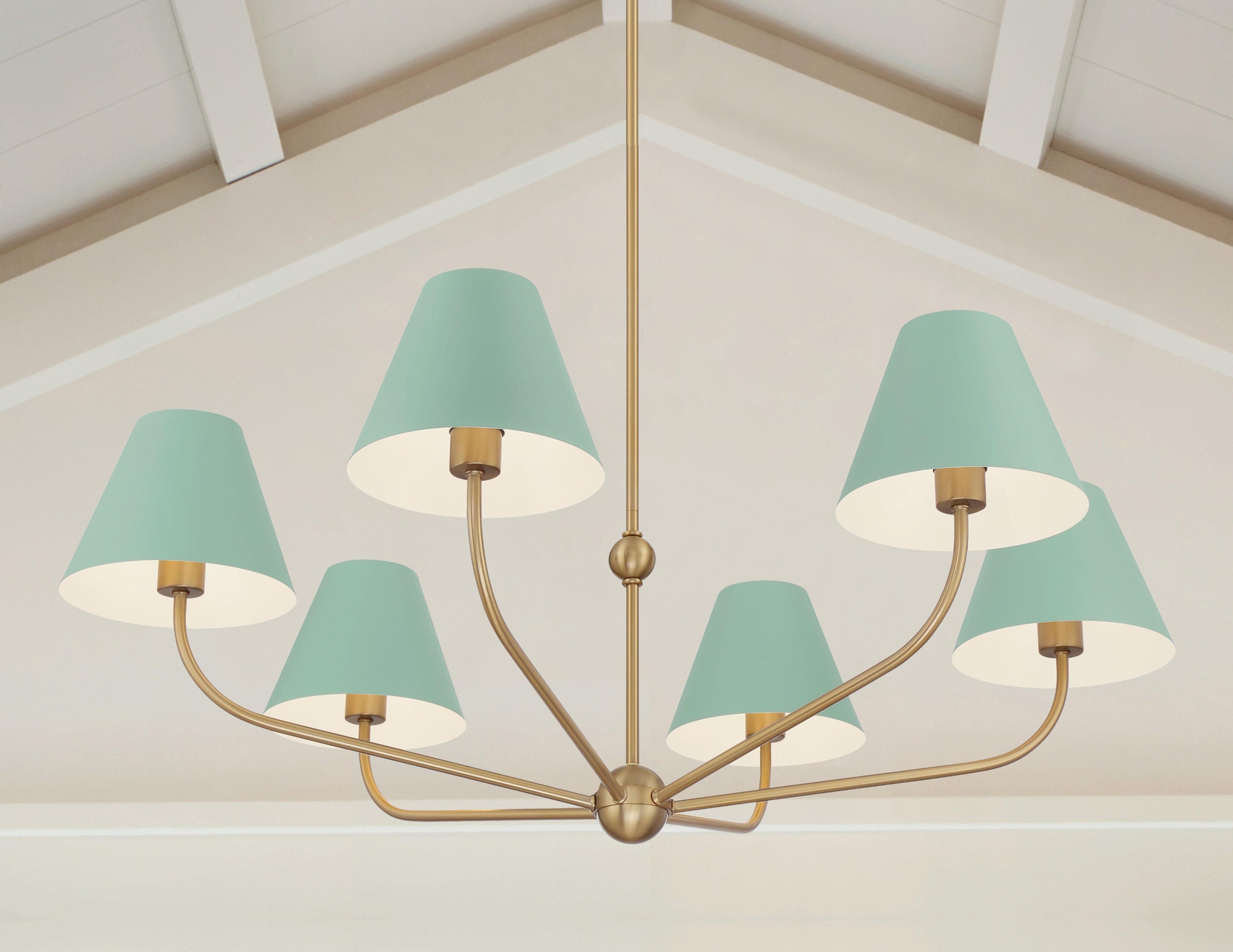 Crystorama Xavier XAV-B9316-VG-GR – 40 Inch – 6 Light – Chandelier – Vibrant Gold – Damp Rated