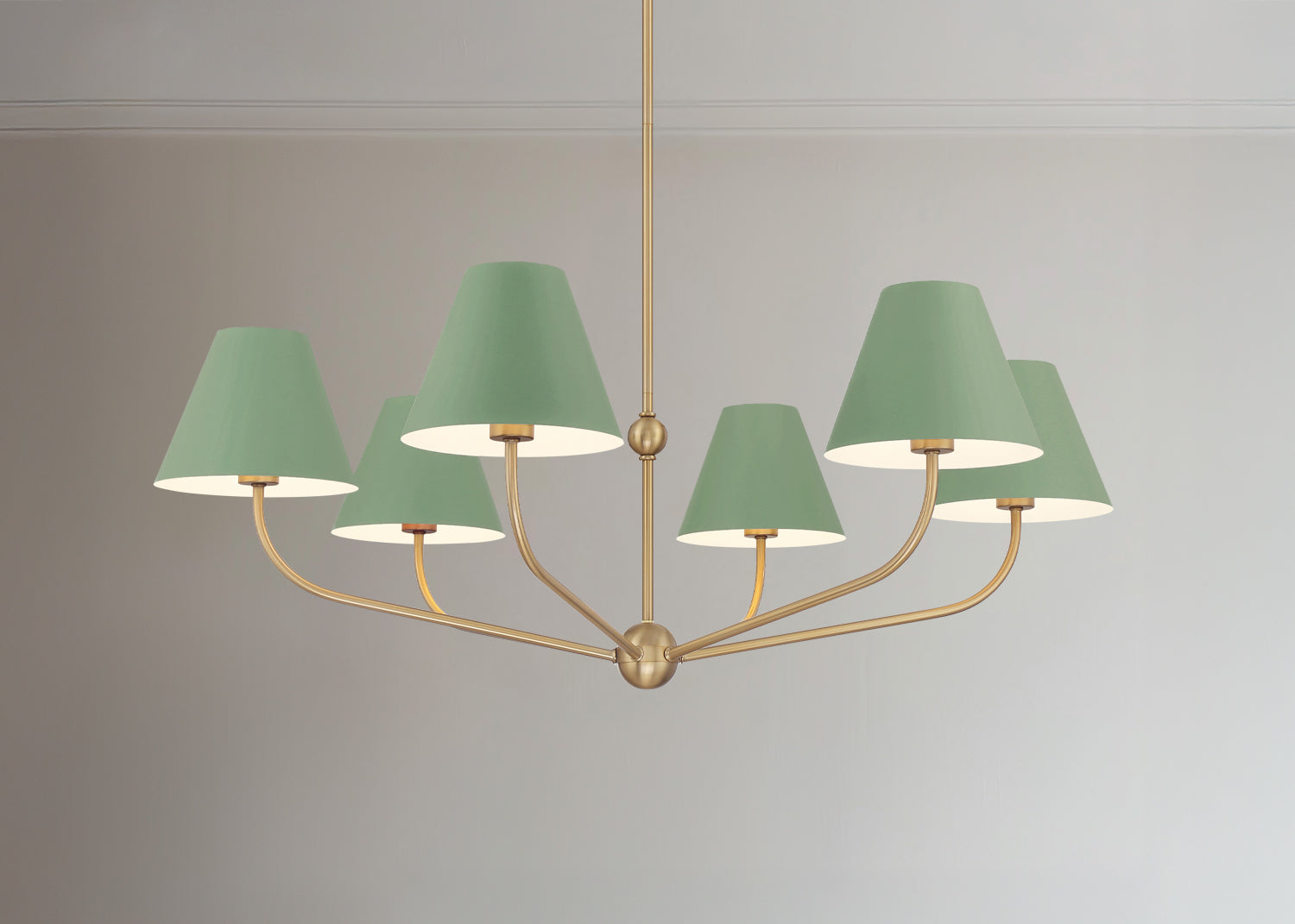 Crystorama Xavier XAV-B9316-VG-GR – 40 Inch – 6 Light – Chandelier – Vibrant Gold – Damp Rated