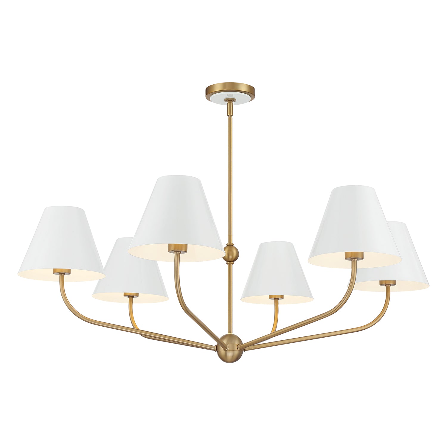 Crystorama Xavier XAV-B9316-VG-WH – 40 Inch – 6 Light – Chandelier – Vibrant Gold – Damp Rated