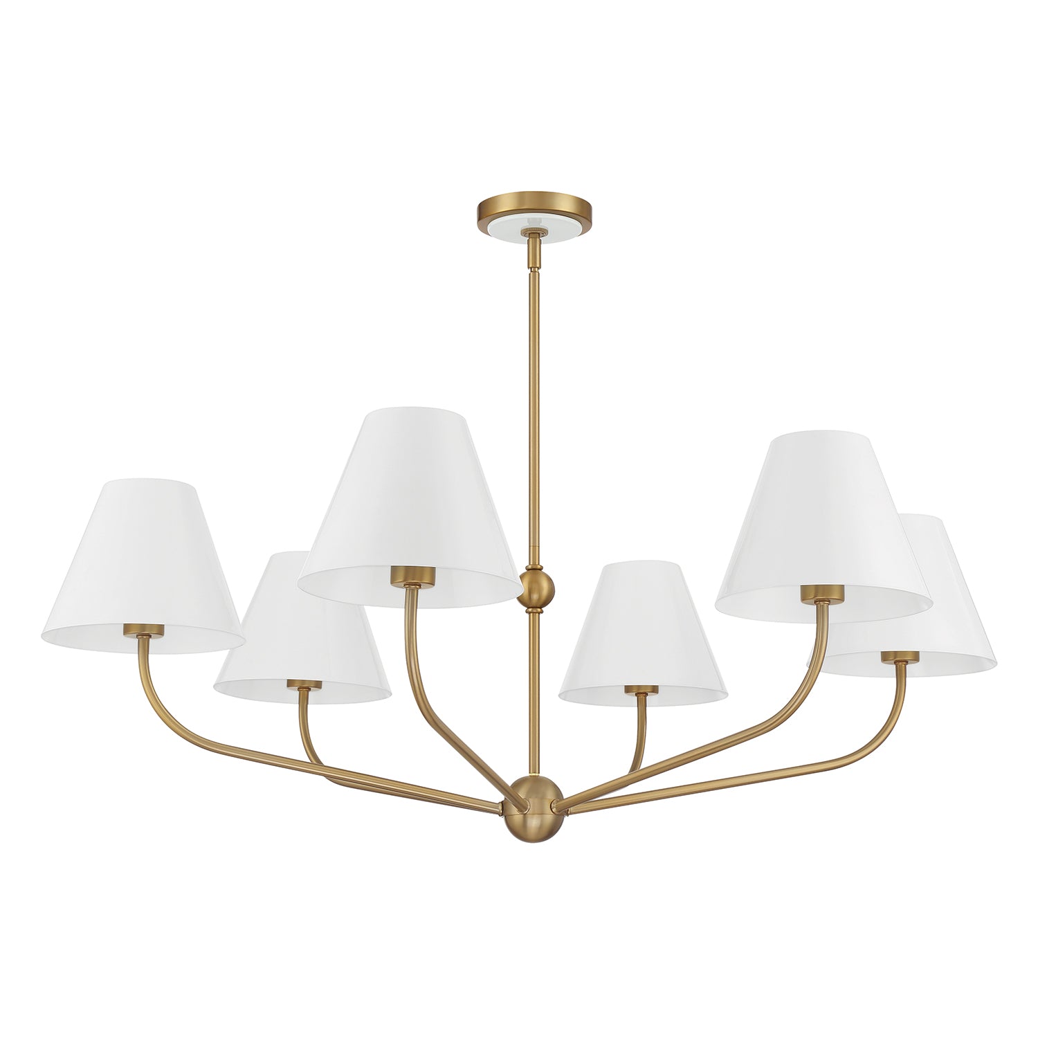 Crystorama Xavier XAV-B9316-VG-WH – 40 Inch – 6 Light – Chandelier – Vibrant Gold – Damp Rated