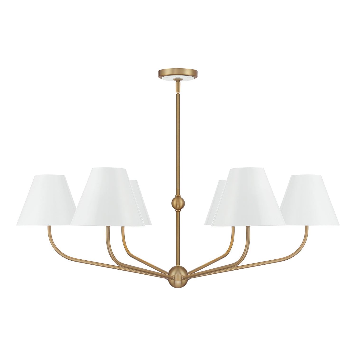 Crystorama Xavier XAV-B9316-VG-WH – 40 Inch – 6 Light – Chandelier – Vibrant Gold – Damp Rated
