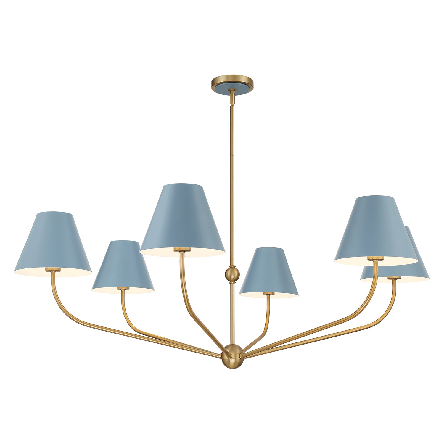 Crystorama Xavier XAV-B9319-VG-BL – 48 Inch – 6 Light – Chandelier – Vibrant Gold – Damp Rated