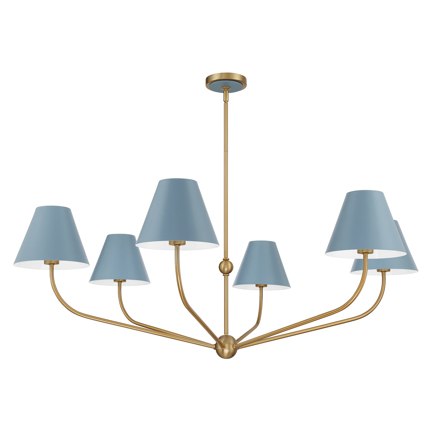 Crystorama Xavier XAV-B9319-VG-BL – 48 Inch – 6 Light – Chandelier – Vibrant Gold – Damp Rated