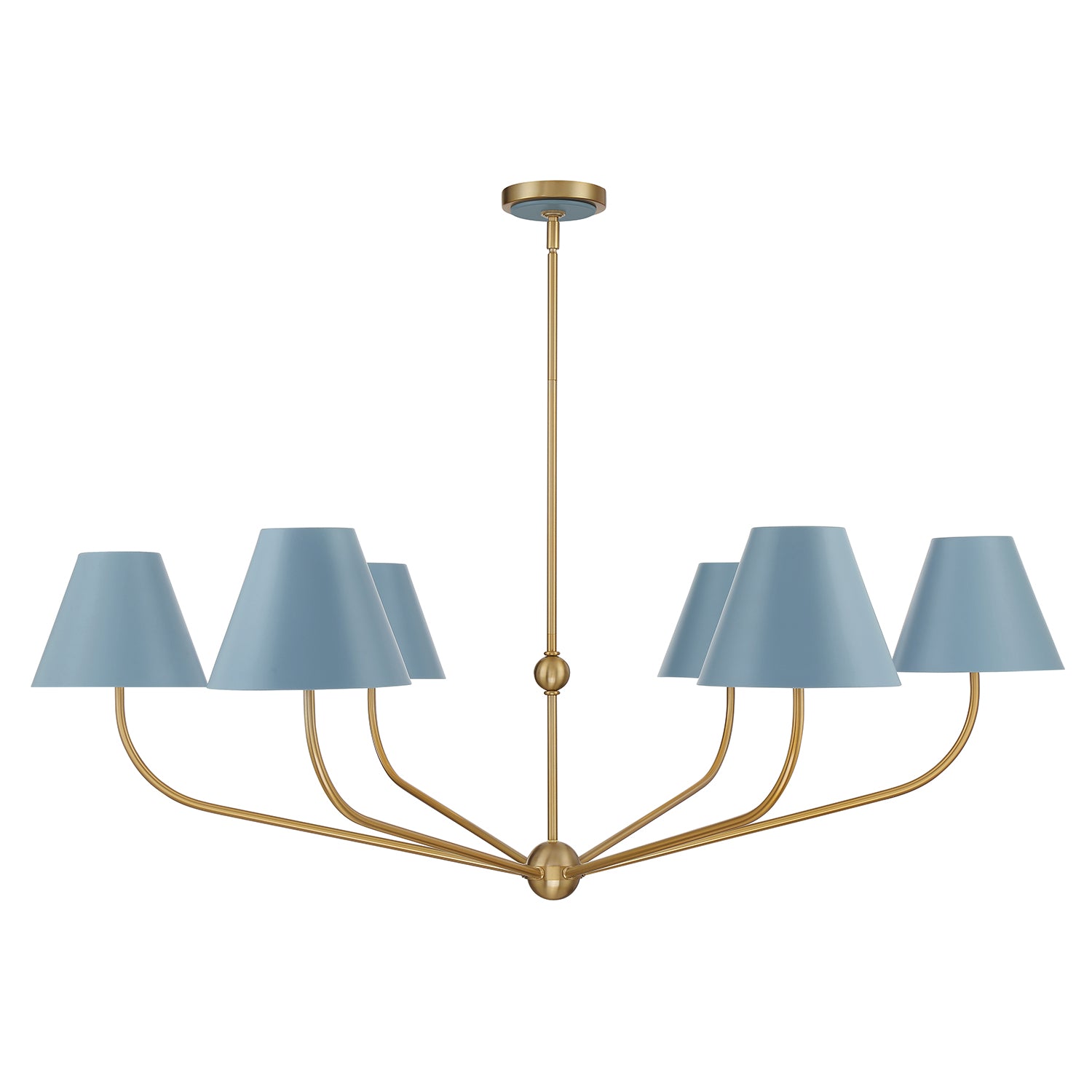 Crystorama Xavier XAV-B9319-VG-BL – 48 Inch – 6 Light – Chandelier – Vibrant Gold – Damp Rated