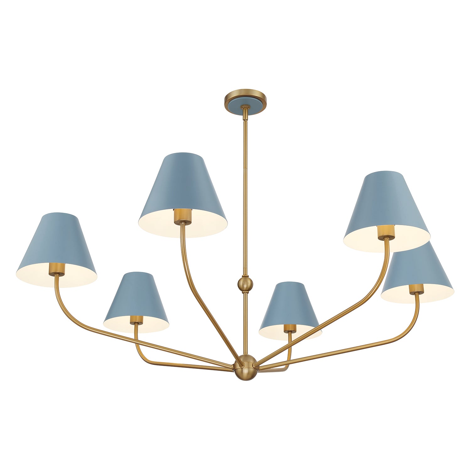 Crystorama Xavier XAV-B9319-VG-BL – 48 Inch – 6 Light – Chandelier – Vibrant Gold – Damp Rated