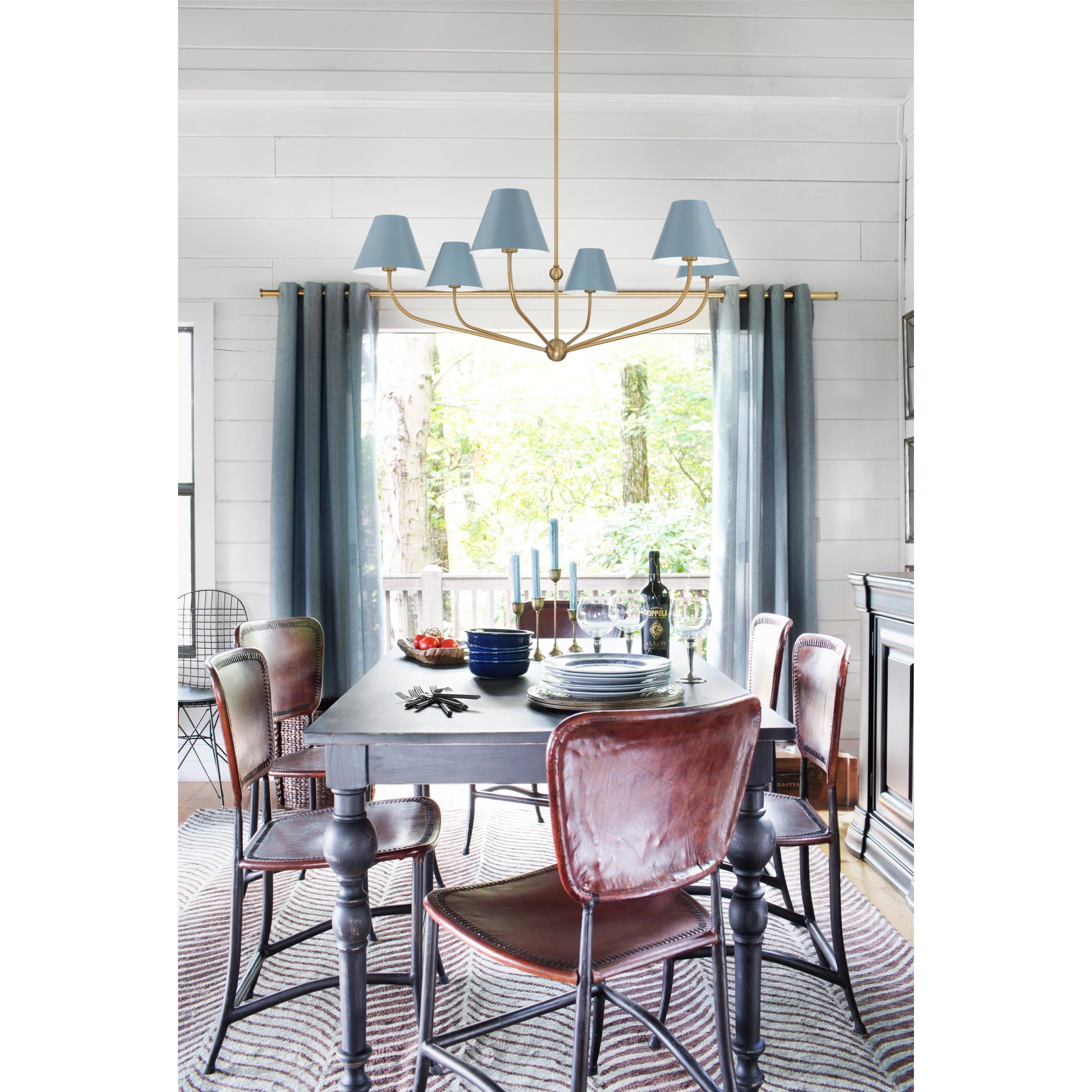 Crystorama Xavier XAV-B9319-VG-BL – 48 Inch – 6 Light – Chandelier – Vibrant Gold – Damp Rated