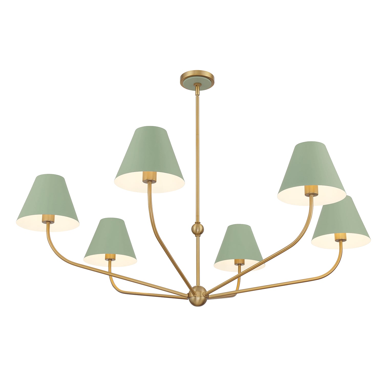 Crystorama Xavier XAV-B9319-VG-GR – 48 Inch – 6 Light – Chandelier – Vibrant Gold – Damp Rated
