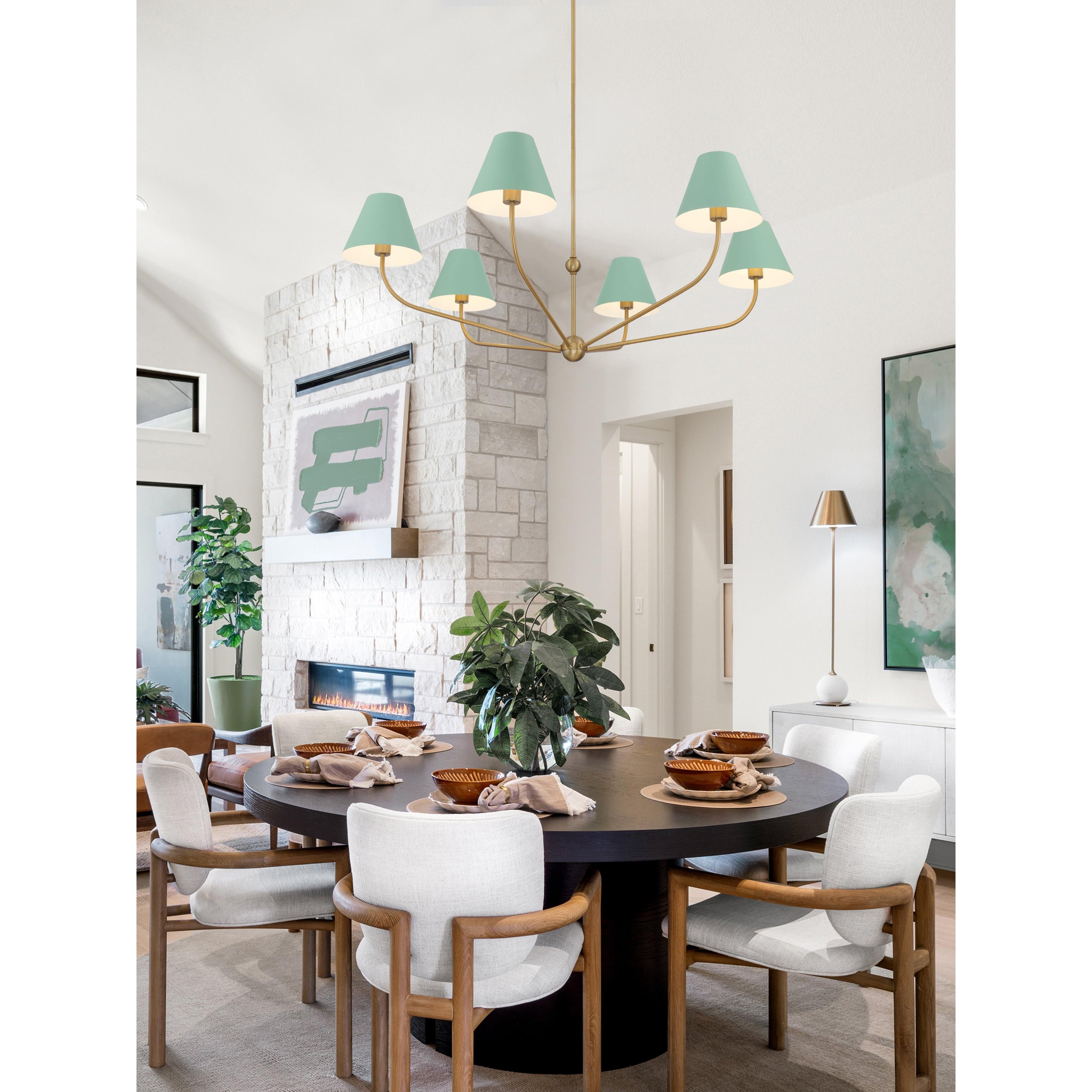 Crystorama Xavier XAV-B9319-VG-GR – 48 Inch – 6 Light – Chandelier – Vibrant Gold – Damp Rated