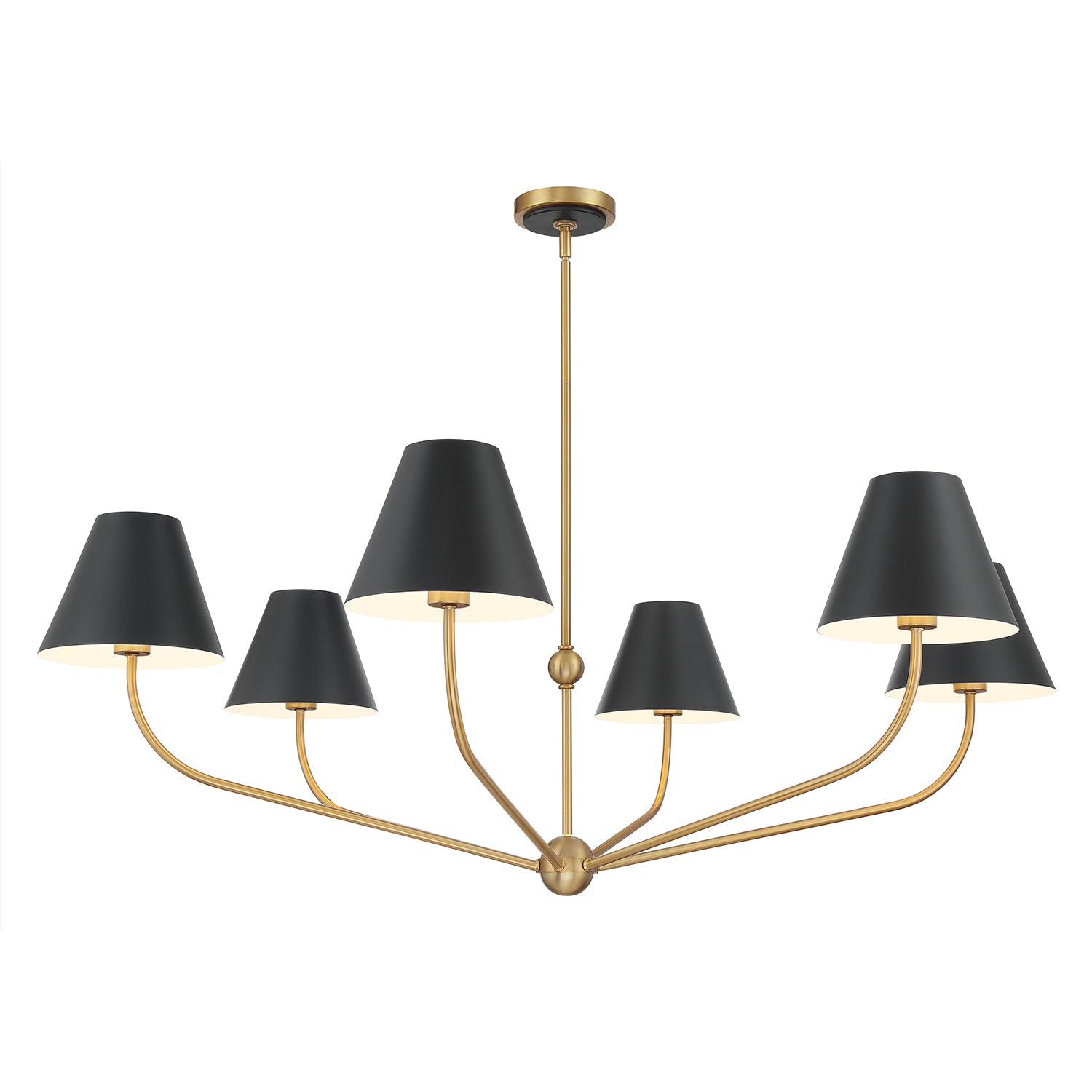 Crystorama Xavier XAV-B9319-VG-MK – 48 Inch – 6 Light – Chandelier – Vibrant Gold – Damp Rated