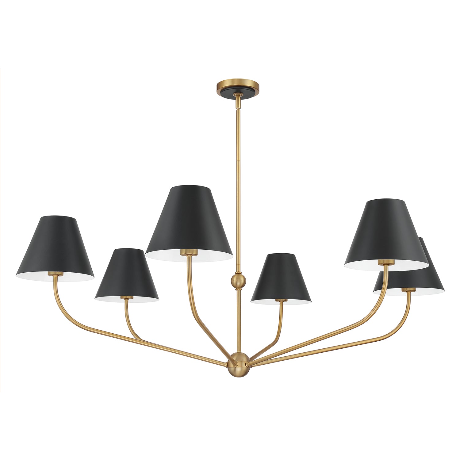 Crystorama Xavier XAV-B9319-VG-MK – 48 Inch – 6 Light – Chandelier – Vibrant Gold – Damp Rated