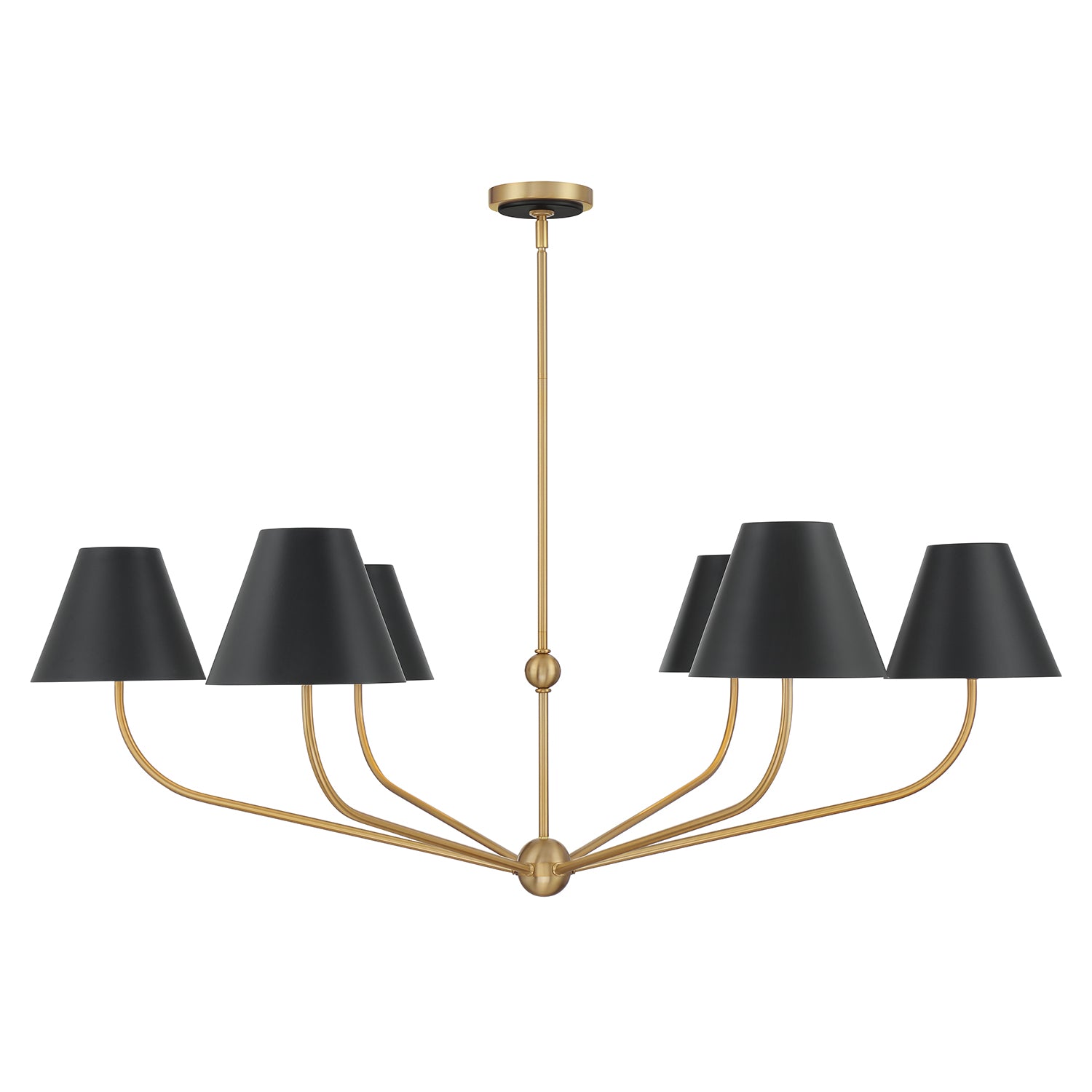 Crystorama Xavier XAV-B9319-VG-MK – 48 Inch – 6 Light – Chandelier – Vibrant Gold – Damp Rated