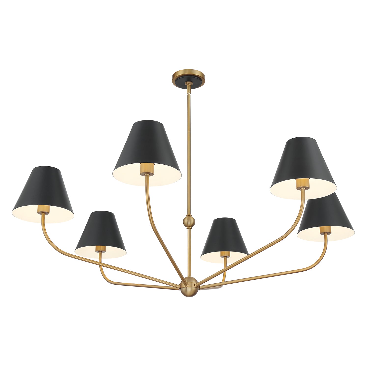 Crystorama Xavier XAV-B9319-VG-MK – 48 Inch – 6 Light – Chandelier – Vibrant Gold – Damp Rated