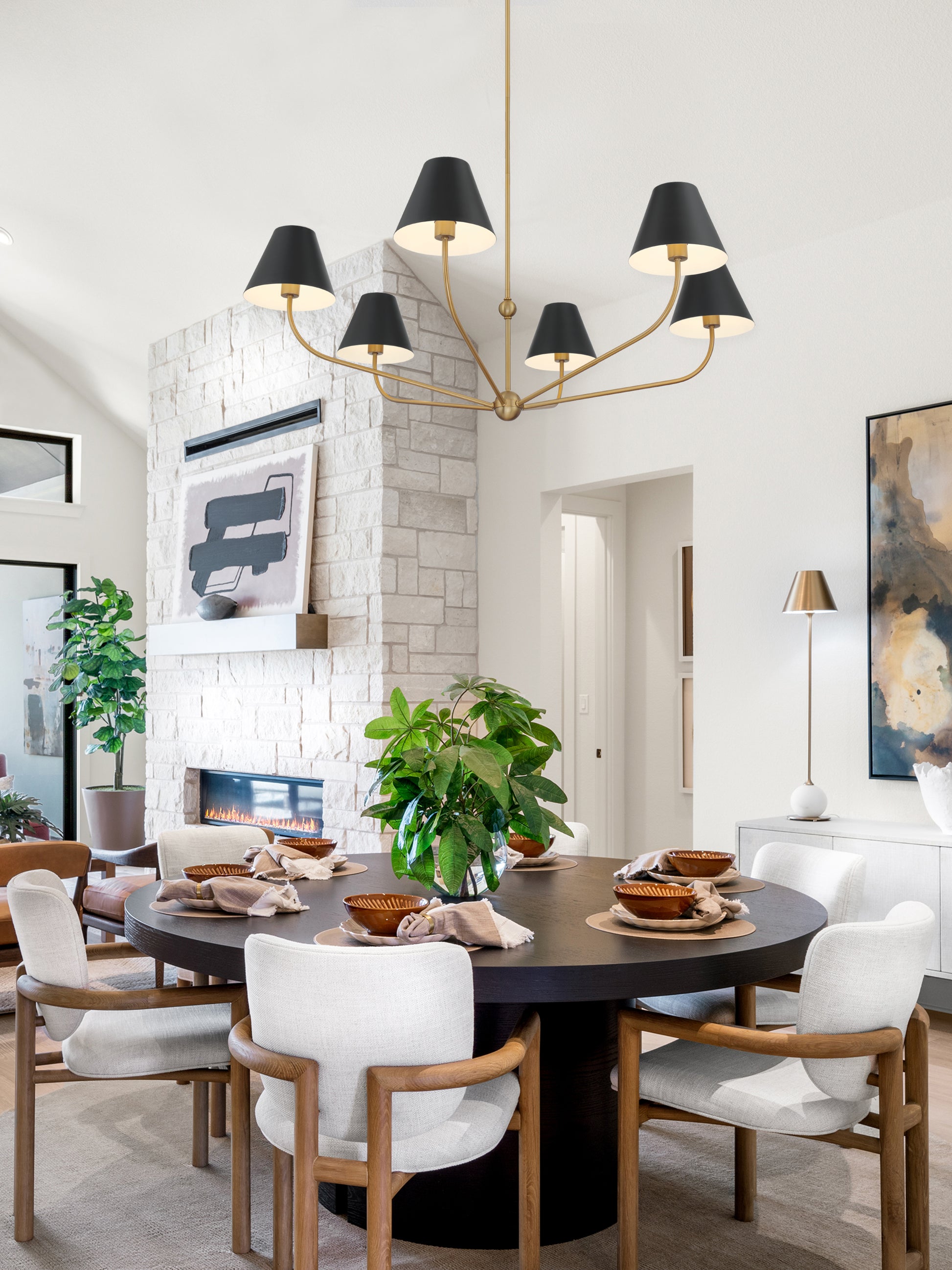 Crystorama Xavier XAV-B9319-VG-MK – 48 Inch – 6 Light – Chandelier – Vibrant Gold – Damp Rated