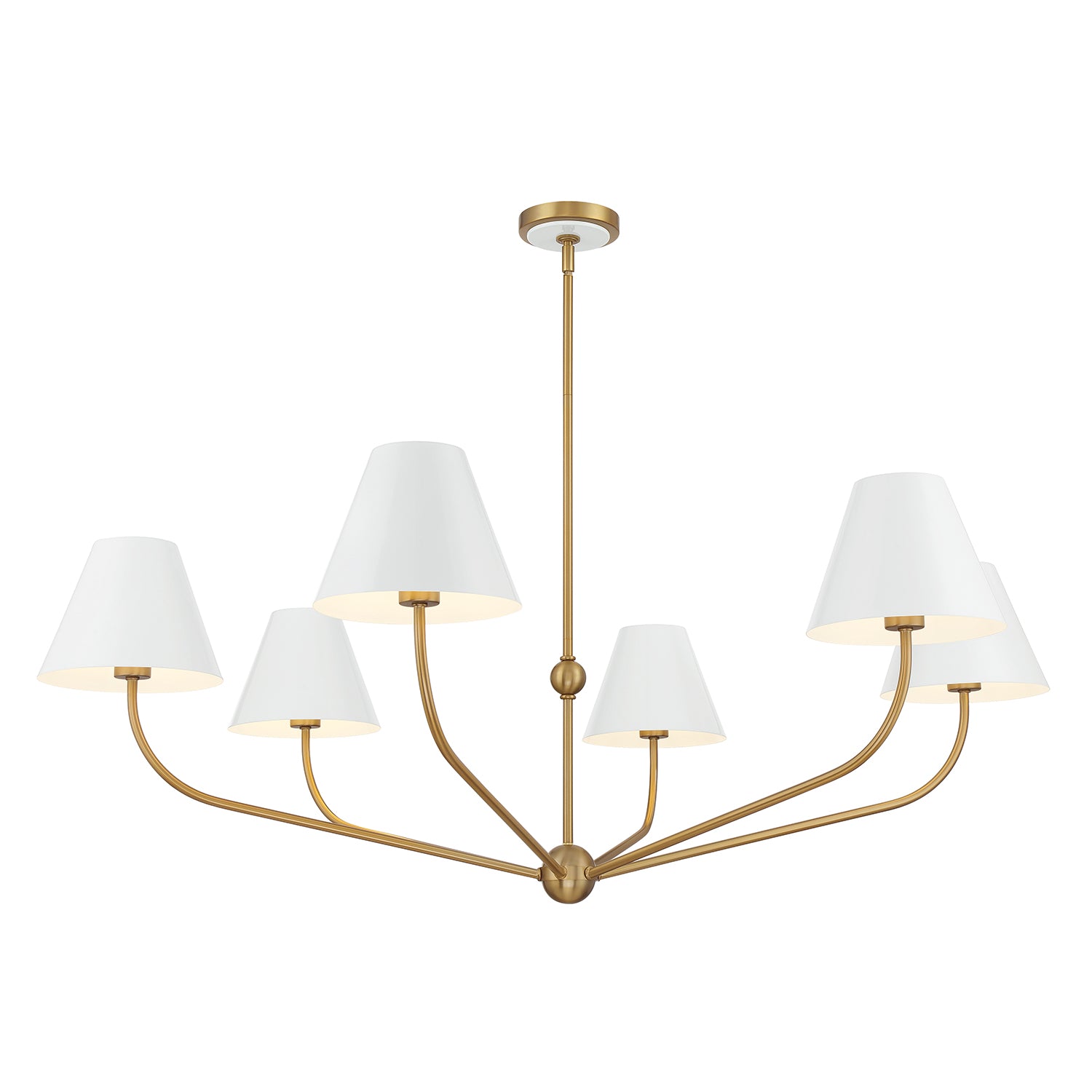 Crystorama Xavier XAV-B9319-VG-WH – 48 Inch – 6 Light – Chandelier – Vibrant Gold – Damp Rated