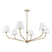 Crystorama Xavier XAV-B9319-VG-WH – 48 Inch – 6 Light – Chandelier – Vibrant Gold – Damp Rated