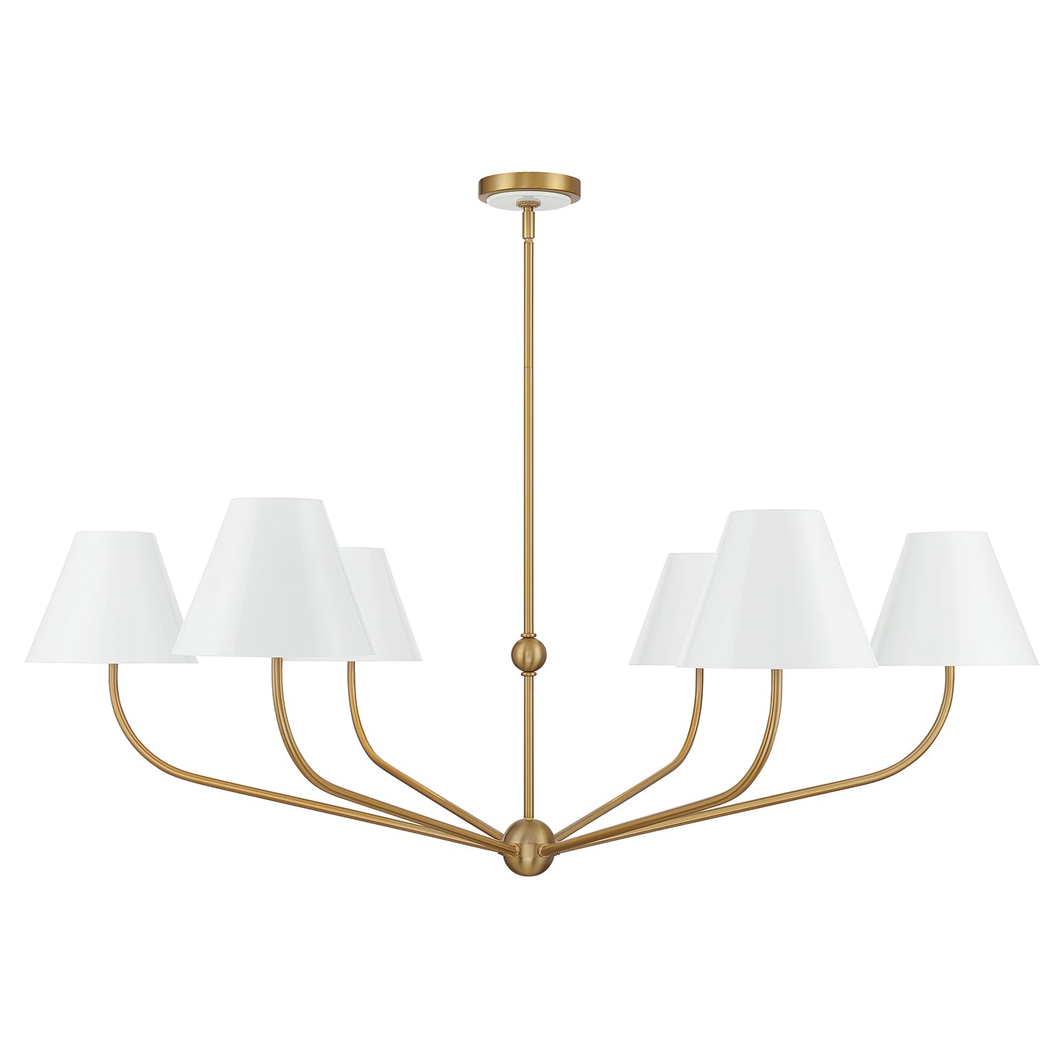 Crystorama Xavier XAV-B9319-VG-WH – 48 Inch – 6 Light – Chandelier – Vibrant Gold – Damp Rated