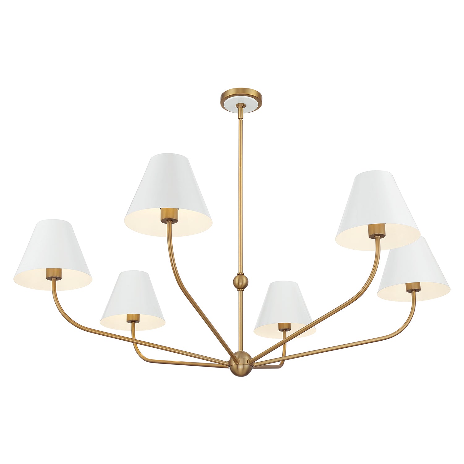 Crystorama Xavier XAV-B9319-VG-WH – 48 Inch – 6 Light – Chandelier – Vibrant Gold – Damp Rated