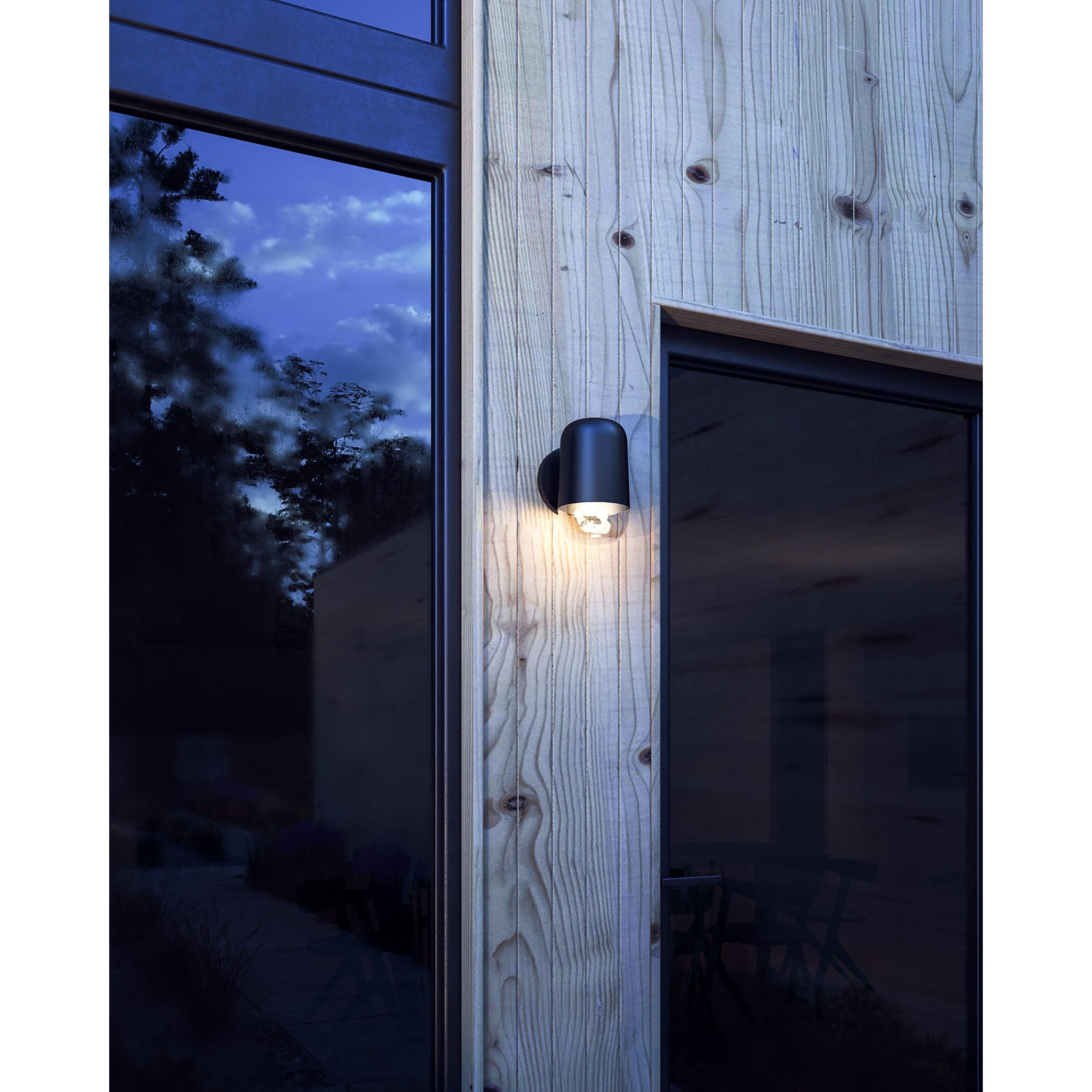 Yara 4-in Black/Clear Glass LED Exterior Wall