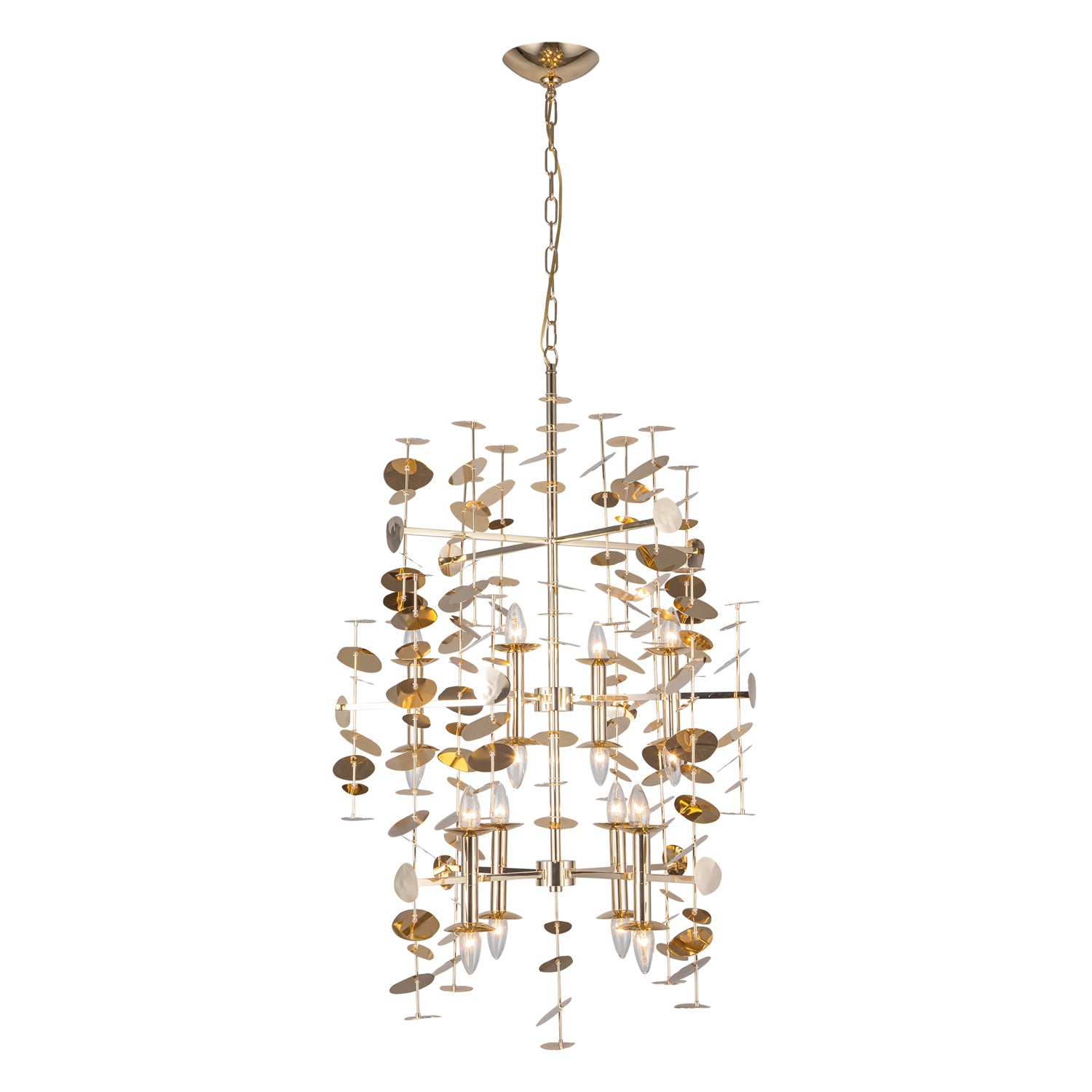 Yukari 41-in Polished Brass 16 Lights Chandeliers
