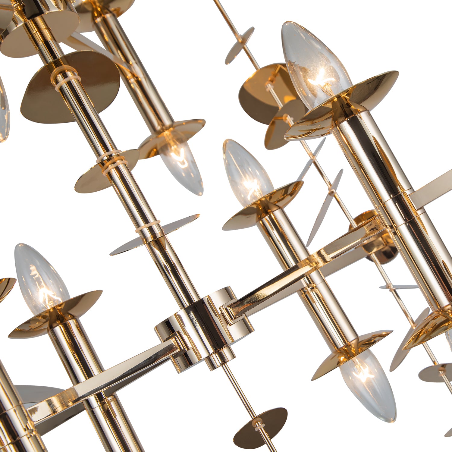 Yukari 41-in Polished Brass 16 Lights Chandeliers