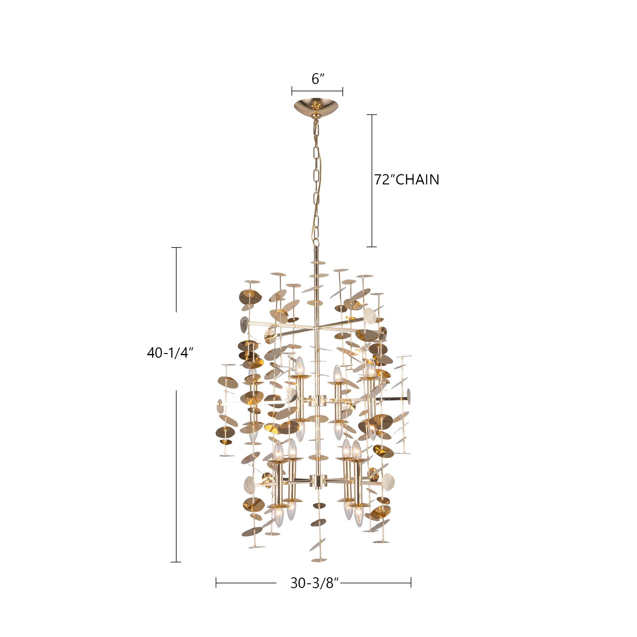 Yukari 41-in Matte White 16 Lights Chandeliers