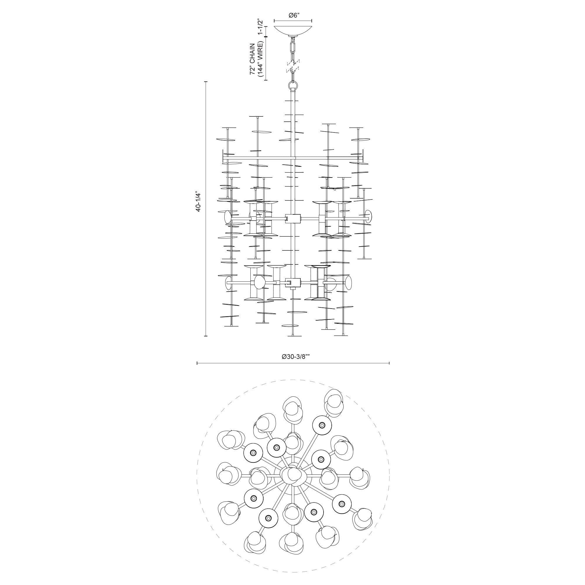 Yukari 41-in Matte White 16 Lights Chandeliers