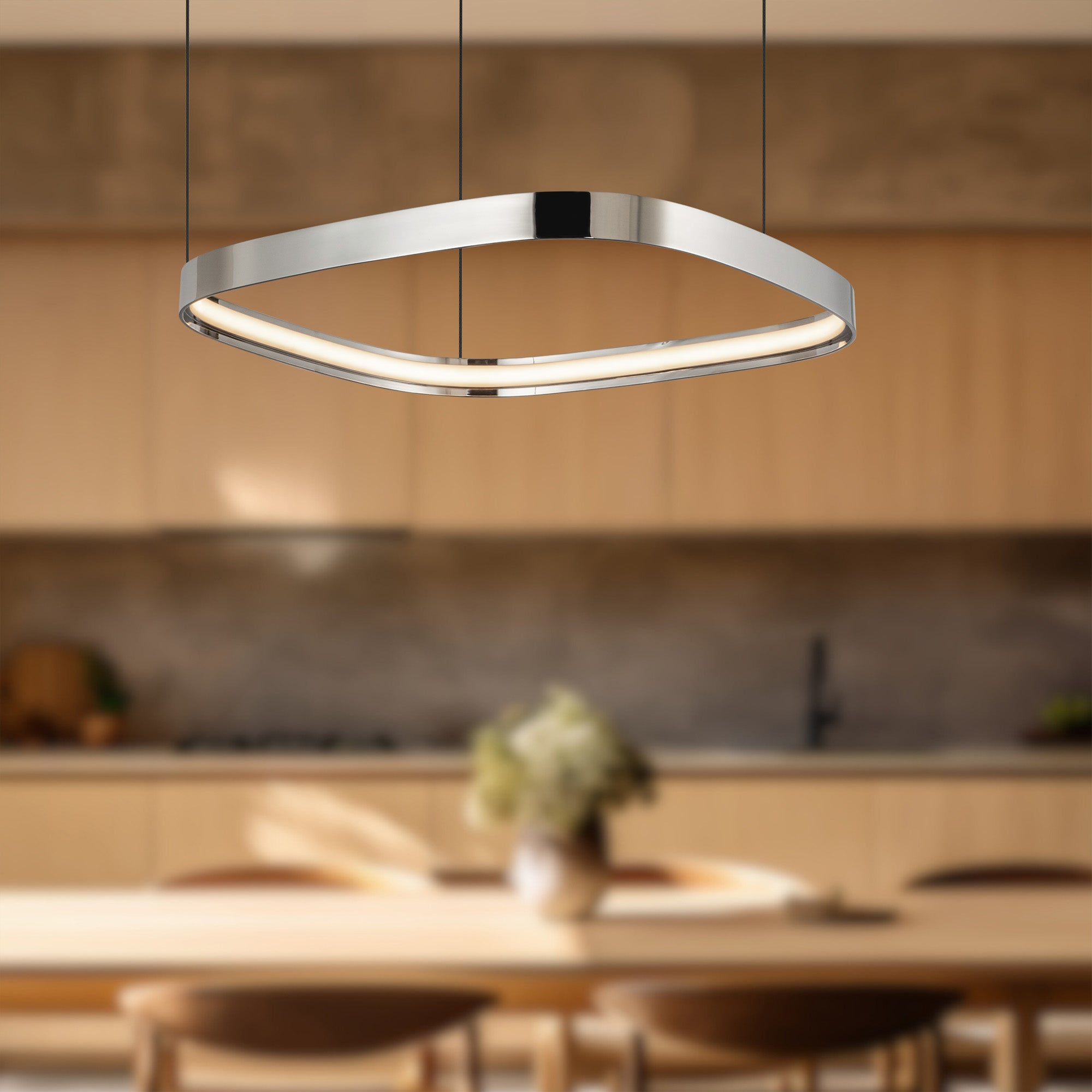Yukon 19-in Polished Nickel LED Pendant