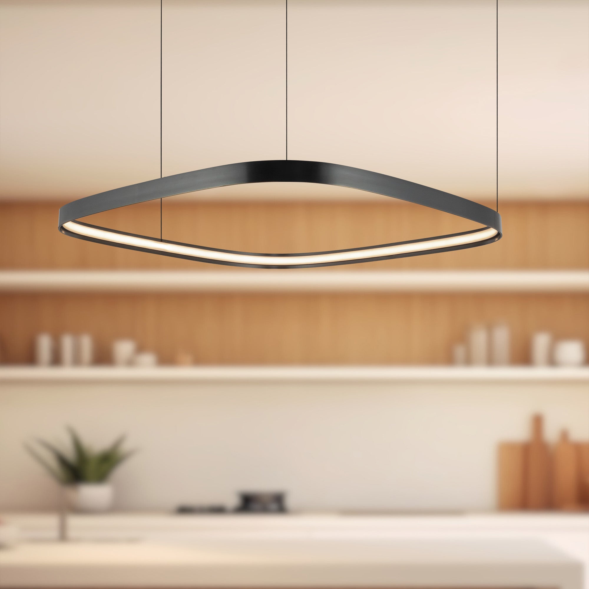 Yukon 31-in Urban Bronze LED Pendant