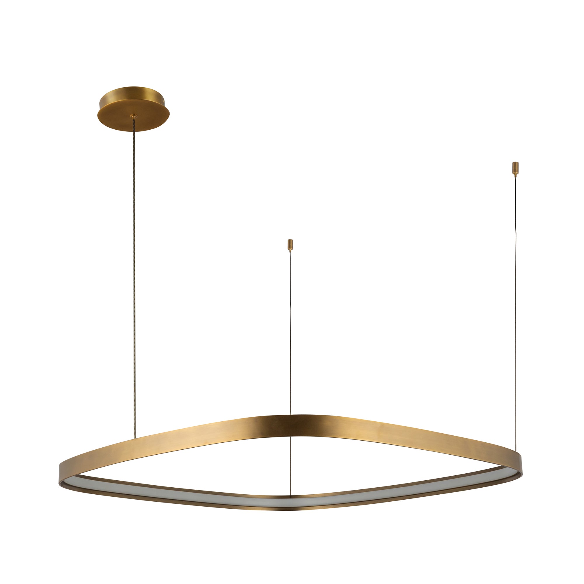 Yukon 31-in Vintage Brass LED Pendant