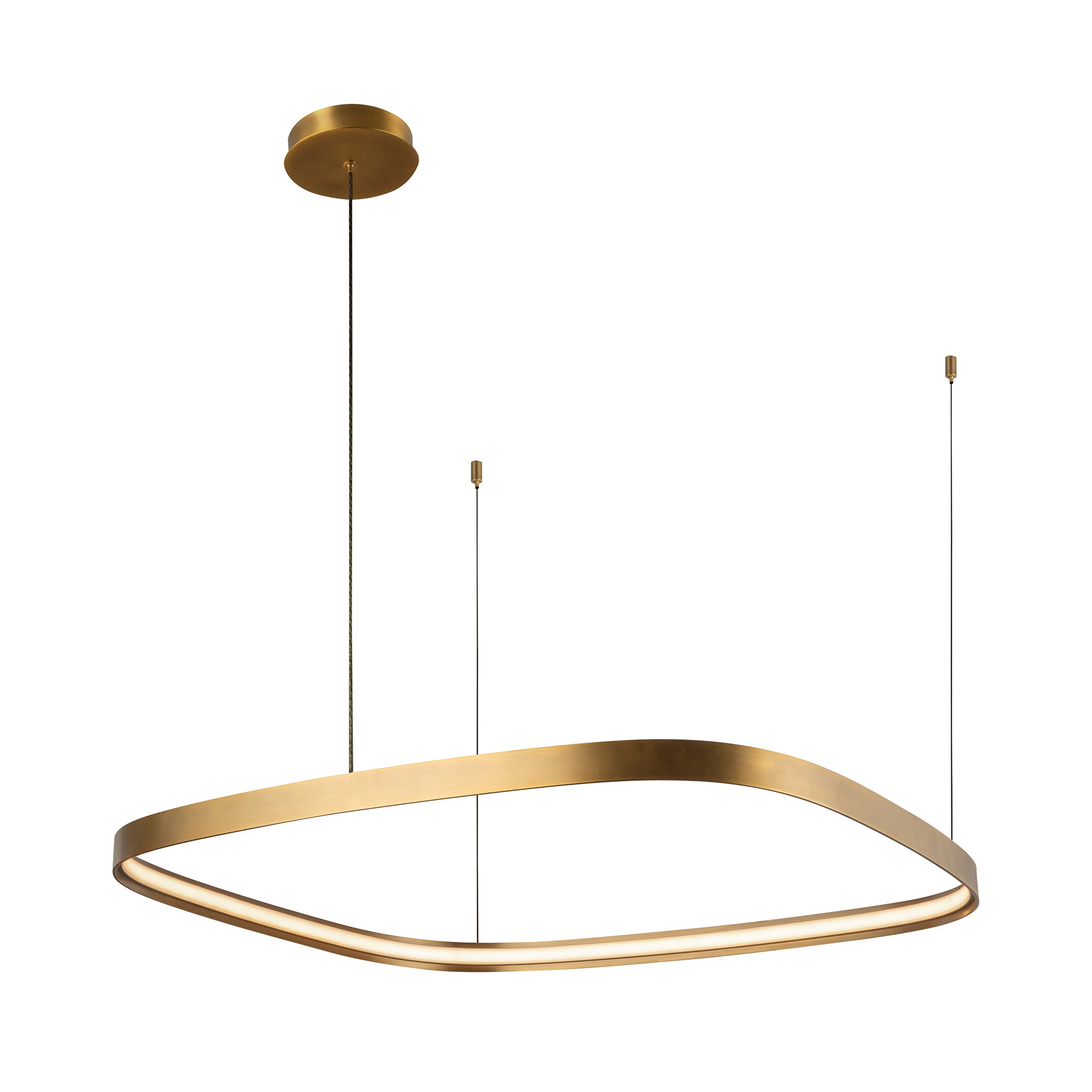 Yukon 31-in Vintage Brass LED Pendant