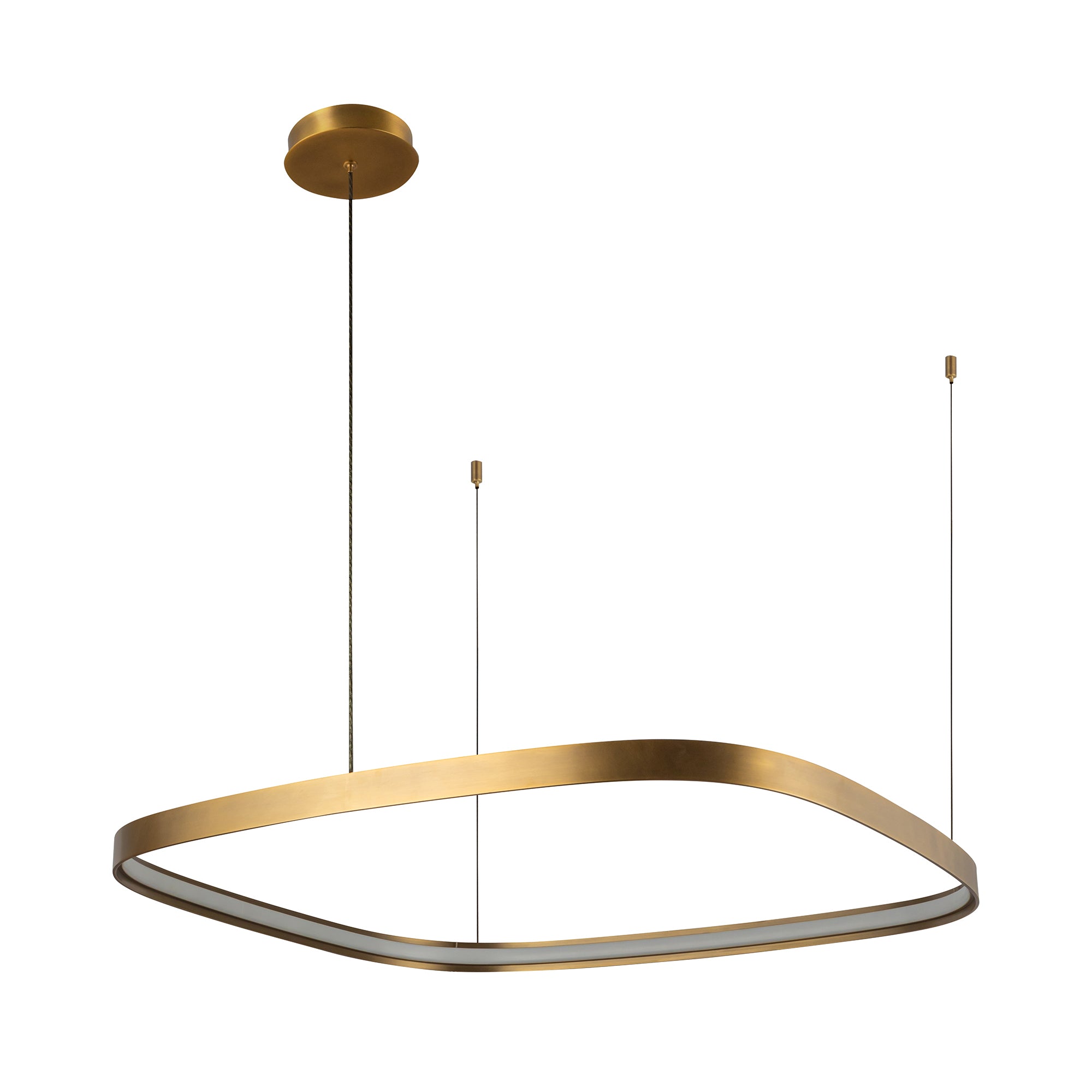 Yukon 31-in Vintage Brass LED Pendant