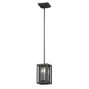 1 Light Pendant-Bronze Outside; Clear Reeded Inside