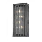 4 Light Wall Sconce-Bronze Outside; Clear Reeded Inside