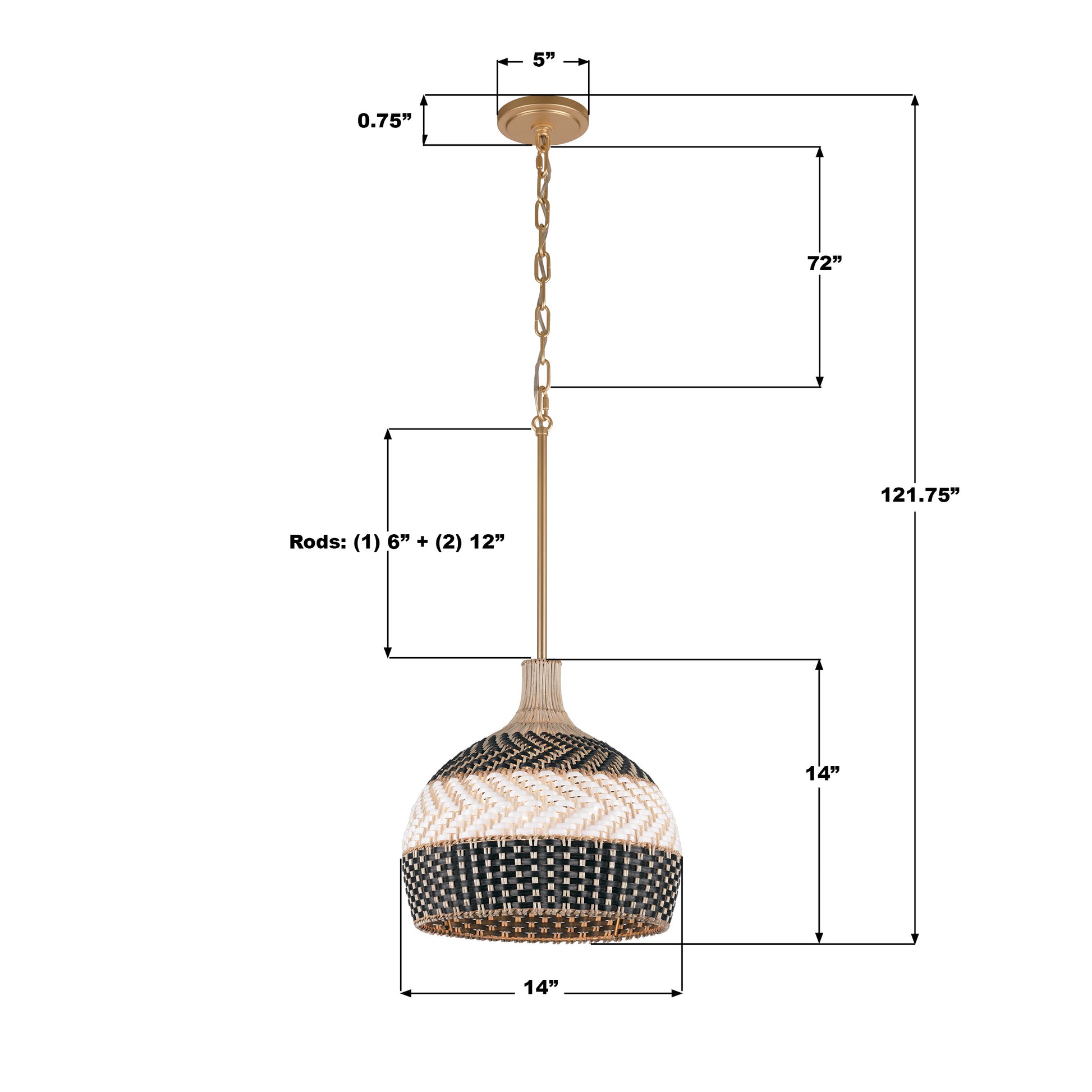 Crystorama Zanzibar ZAN-9003-SG-MK – 14 Inch – 3 Light – Pendant Light – Soft Gold – Damp Rated