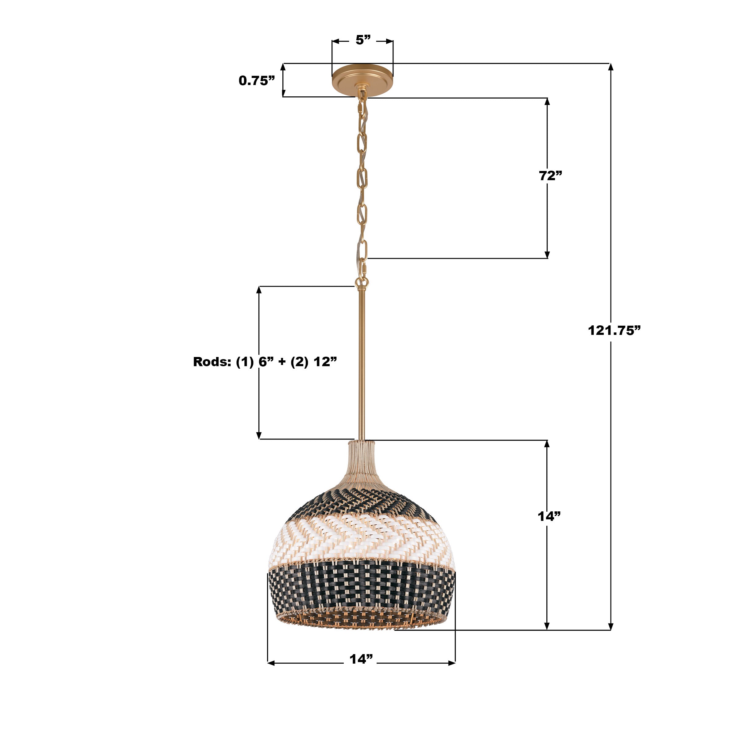 Crystorama Zanzibar ZAN-9003-SG-MK – 14 Inch – 3 Light – Pendant Light – Soft Gold – Damp Rated