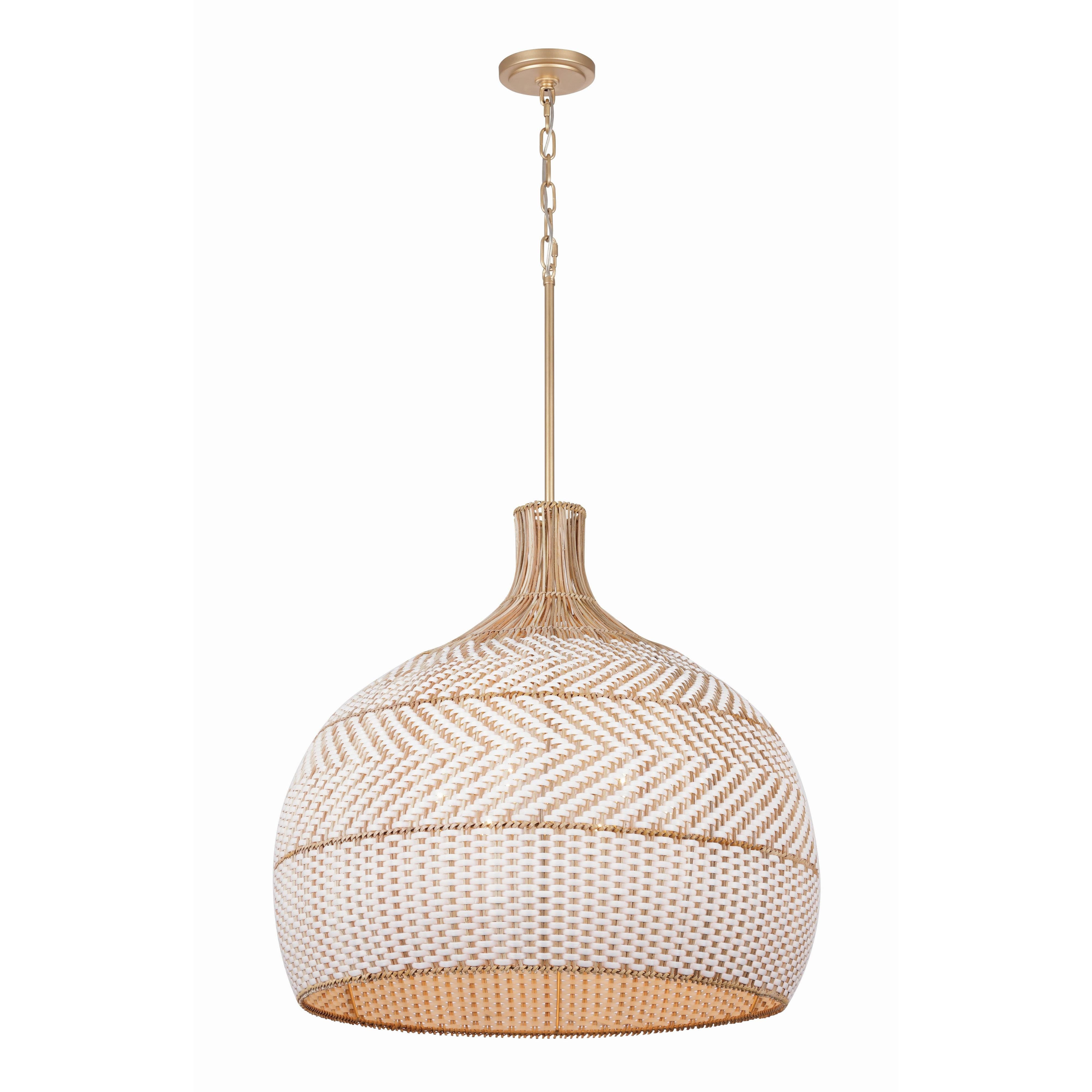 Crystorama Zanzibar ZAN-9006-SG – 26 Inch – 6 Light – Pendant Light – Soft Gold – Damp Rated